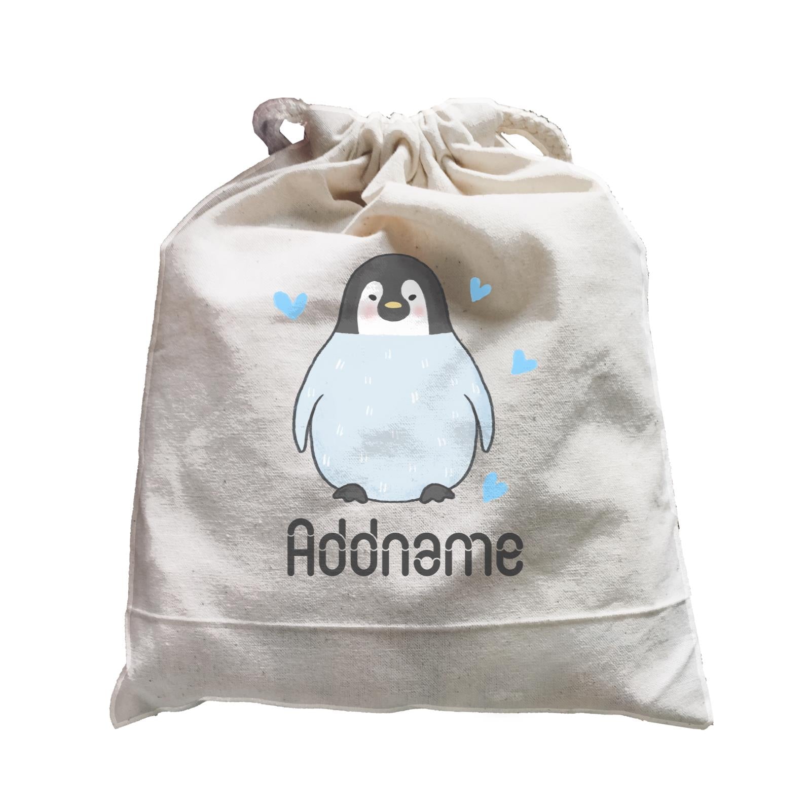 Cute Hand Drawn Style Penguin Addname Satchel