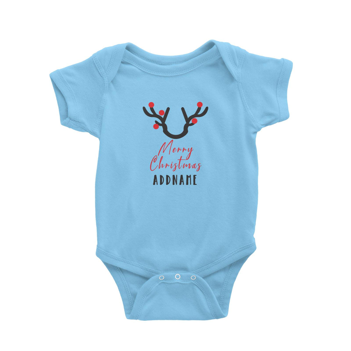Christmas Series Antler Merry Christmas Baby Romper