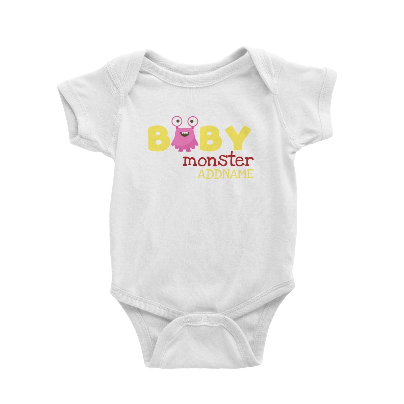 Pink Baby Monster Addname Baby Romper