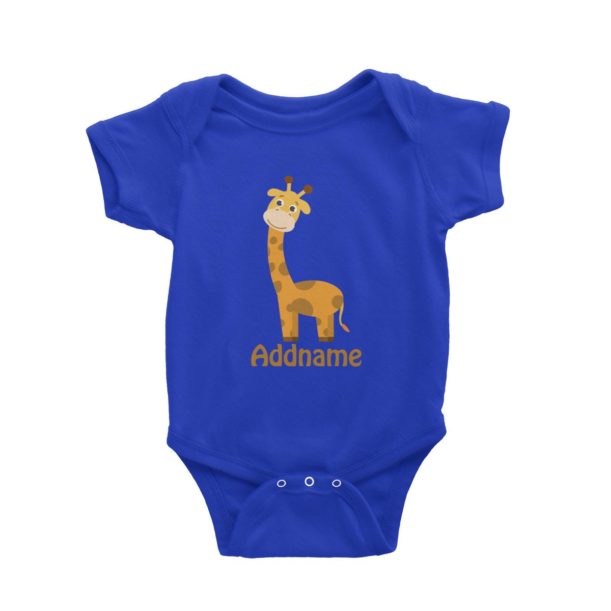 Animal Safari Jungle Giraffe Addname Baby Romper