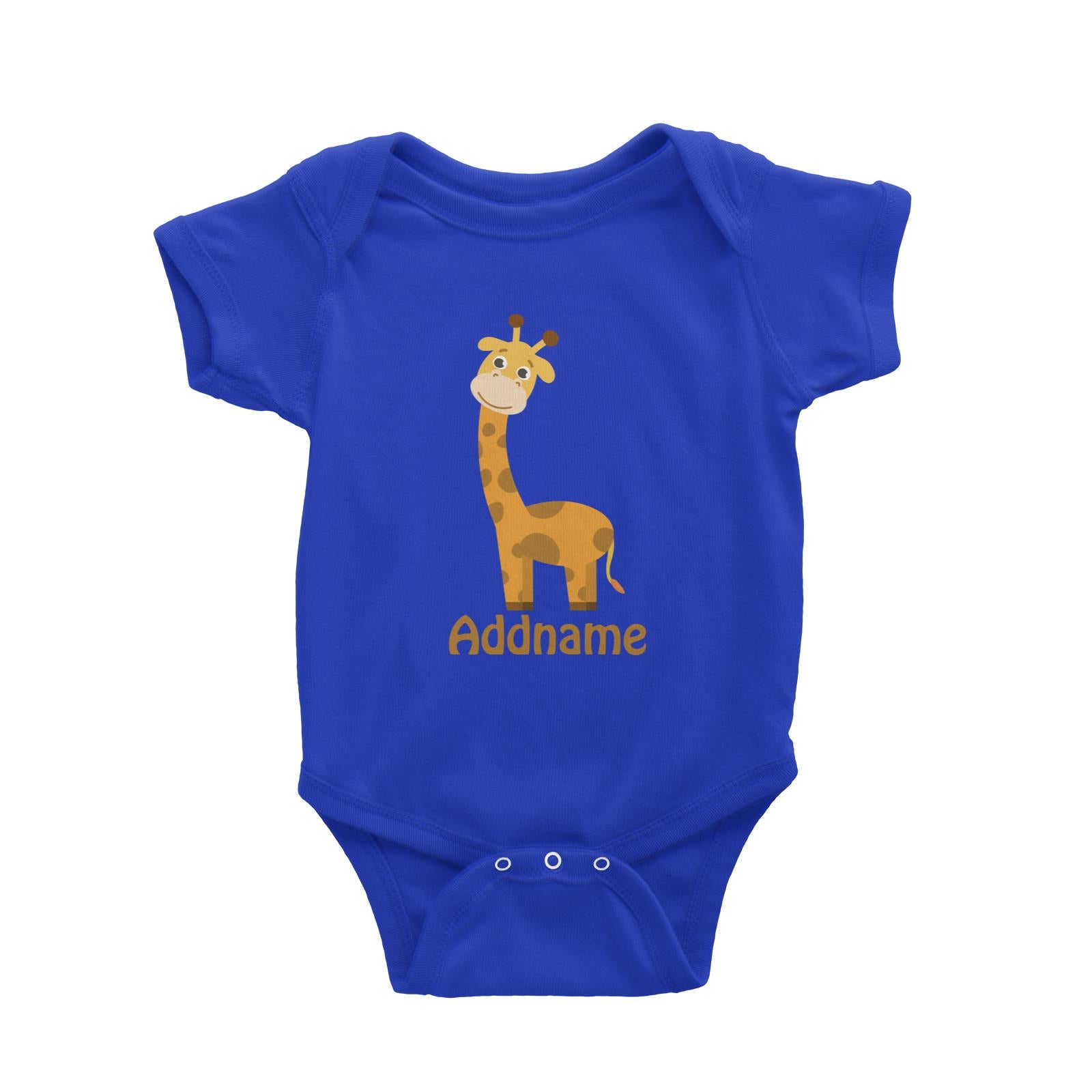 Animal Safari Jungle Giraffe Addname Baby Romper