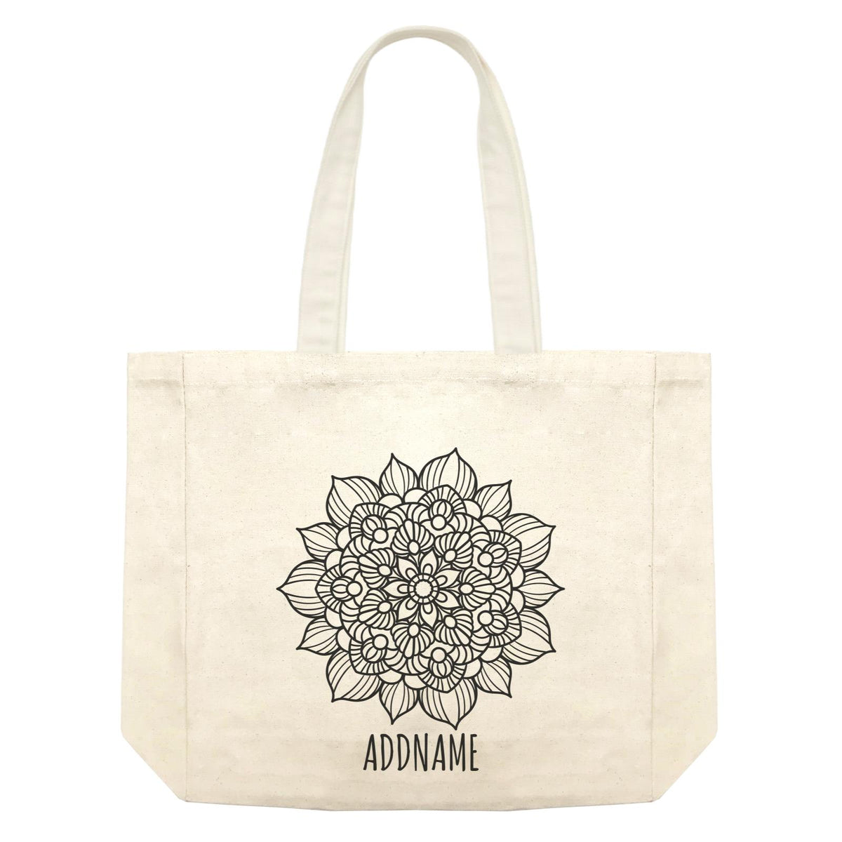 Monochrome Mandala 2 Addname Shopping Bag