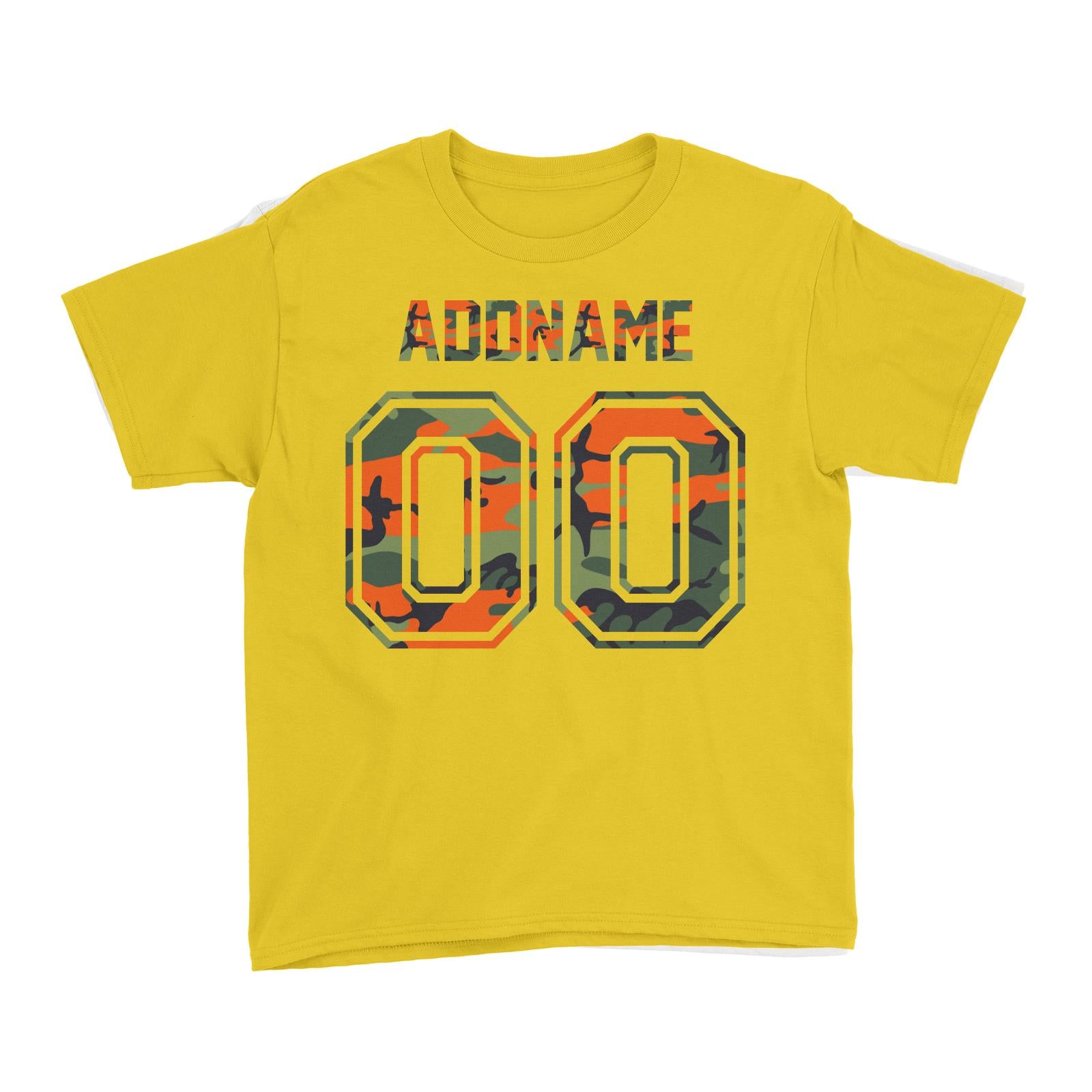 Jersey Red Camo With Name and Number Kid's T-Shirt