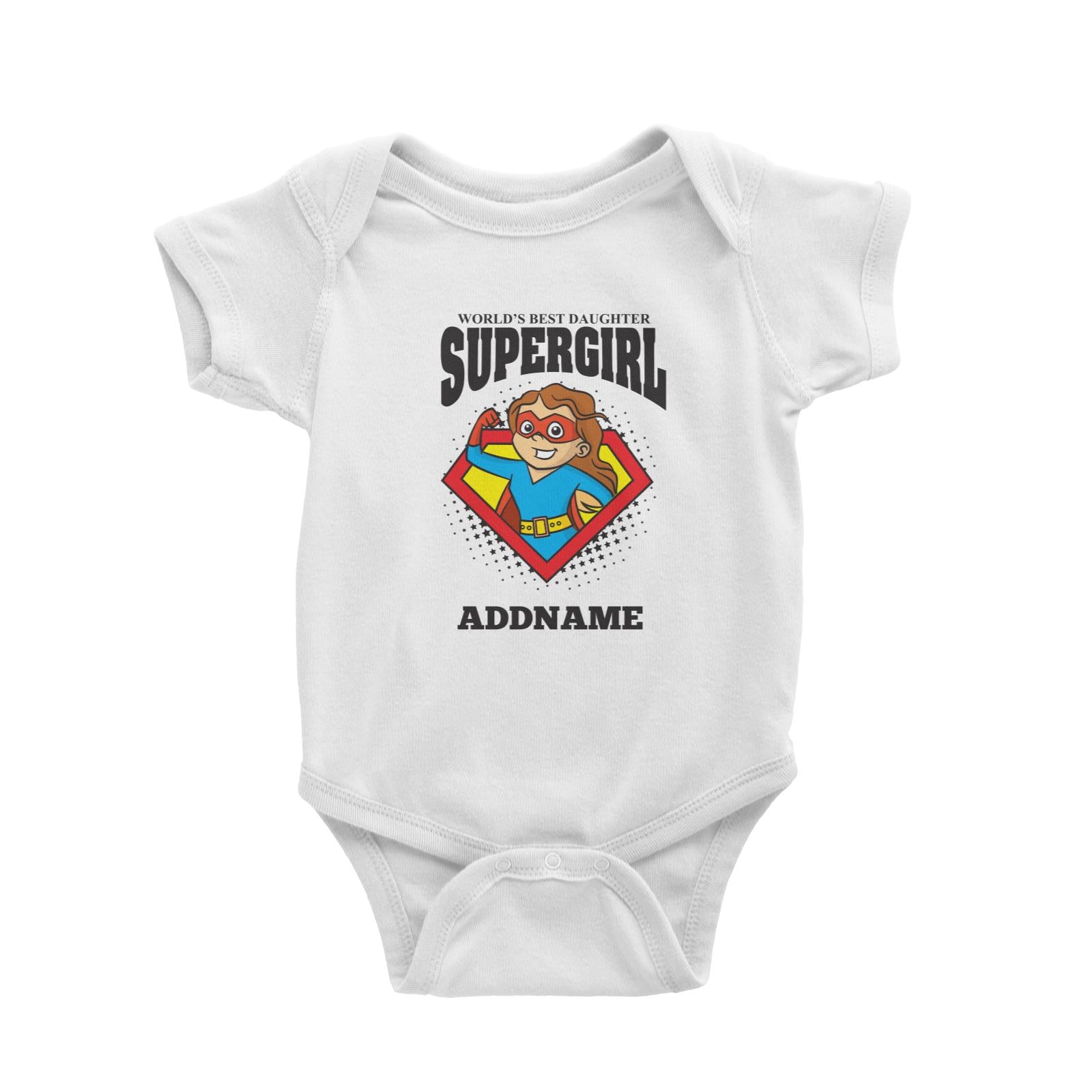 Best Daughter Supergirl Girl (FLASH DEAL) Baby Romper Personalizable Designs Matching Family Superhero Family Edition Superhero