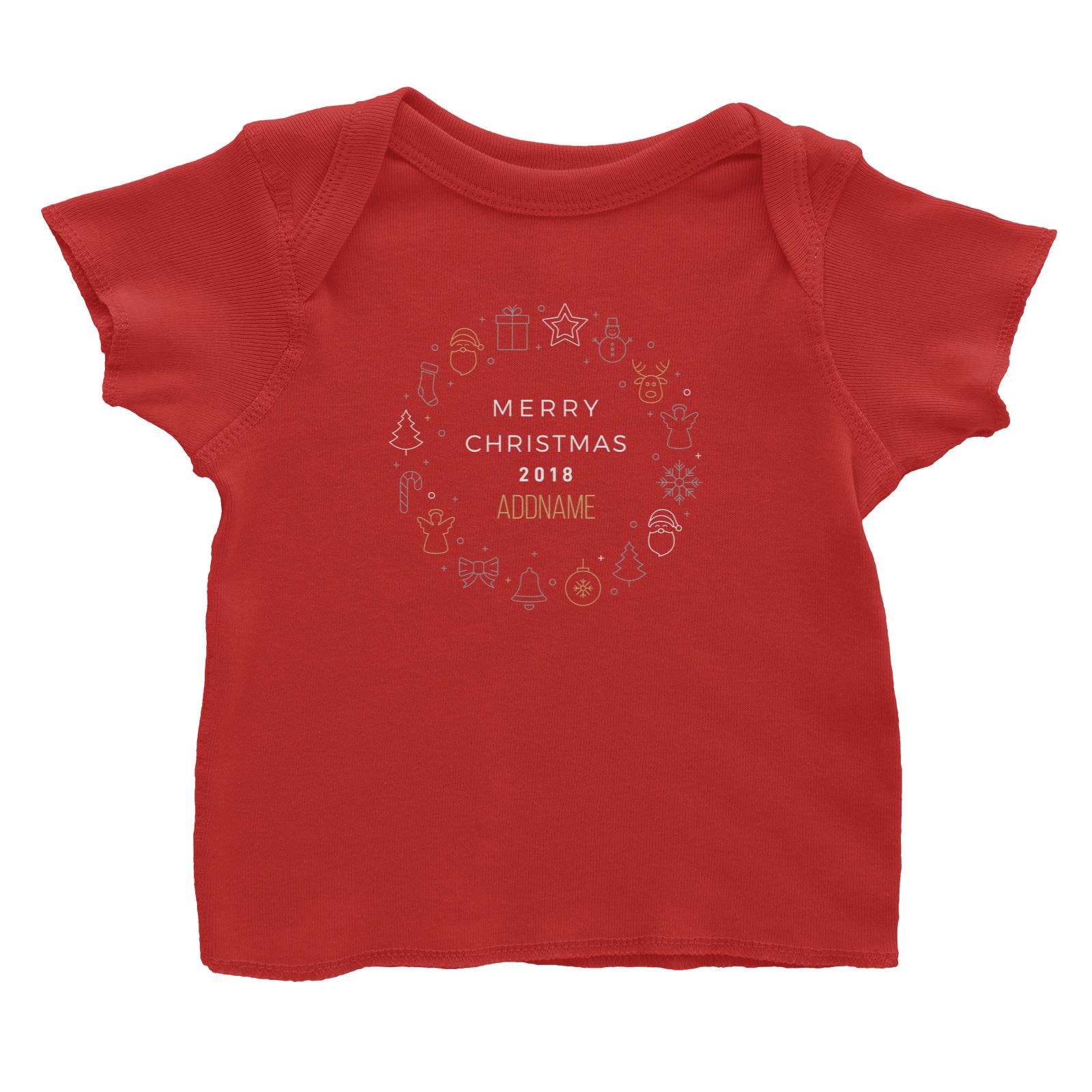 Christmas Minimalist Frame 2018 Addname Baby T-Shirt