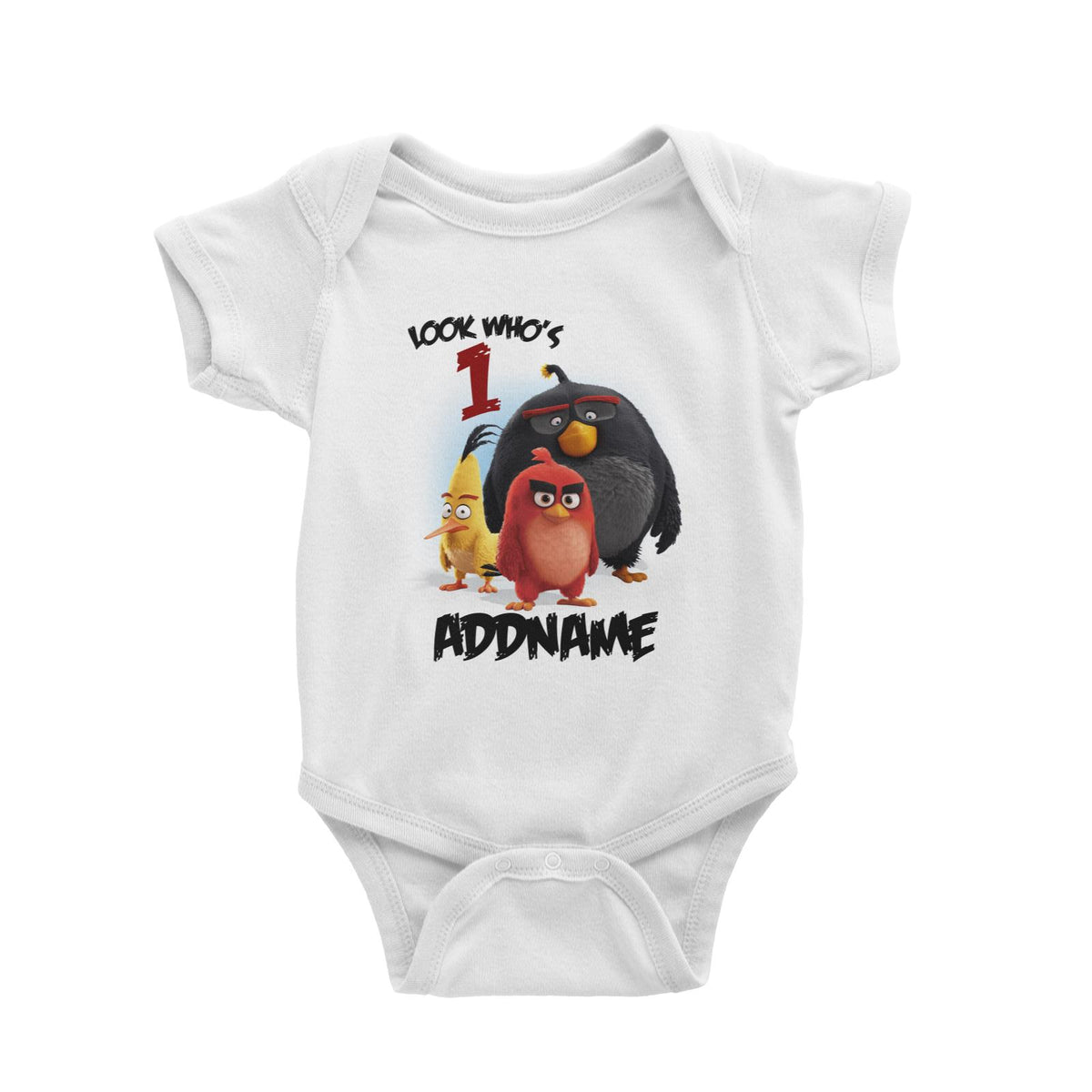 Angry Bird Birthday Theme Personalizable with Name and Number Baby Romper