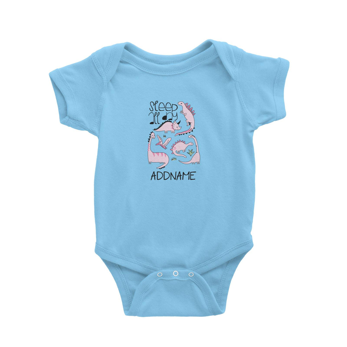 Cool Vibrant Series Sleep All Day Dinosaur Addname Baby Romper
