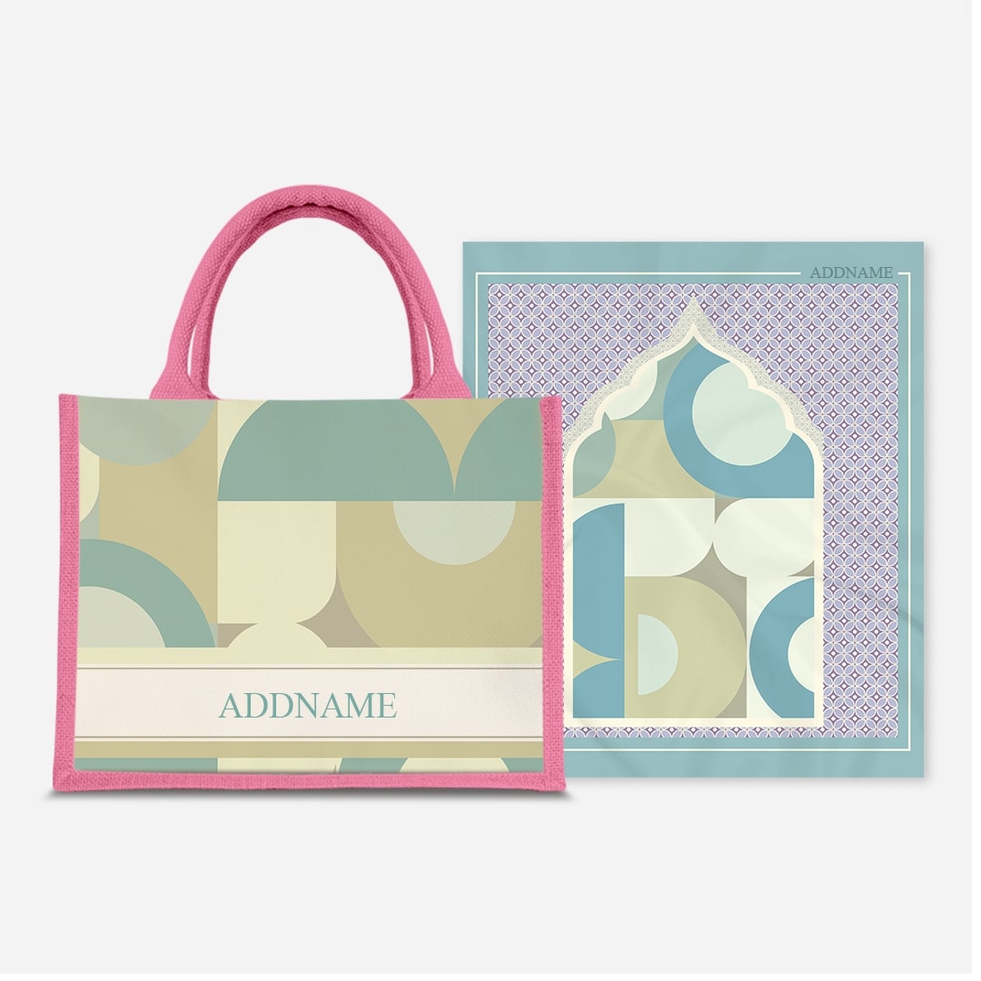 Ryn Series Prayer Mat with Half Lining Small Jute Bag-Pandan