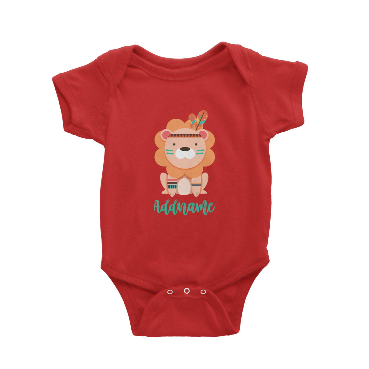 Animal Tribal Lion Addname Baby Romper