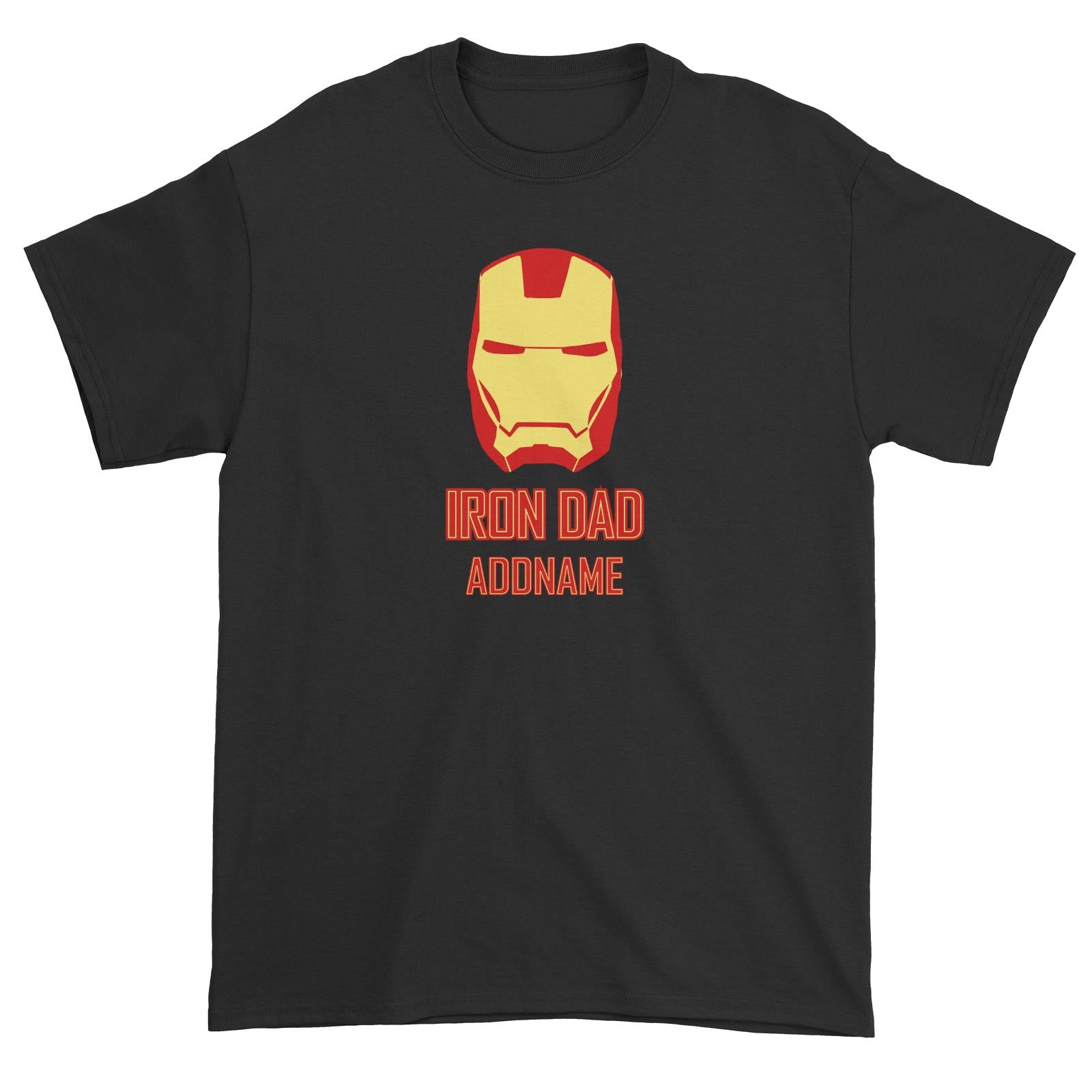 Superhero Iron Dad Addname Unisex T-Shirt  Matching Family Personalizable Designs