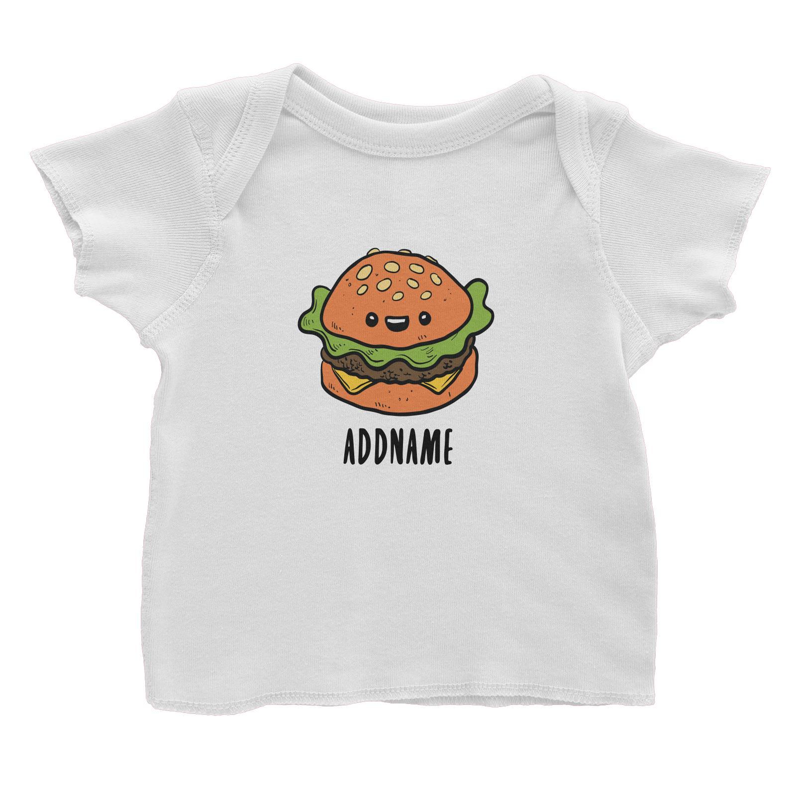 Fast Food Burger Addname Baby T-Shirt  Matching Family Comic Cartoon Personalizable Designs