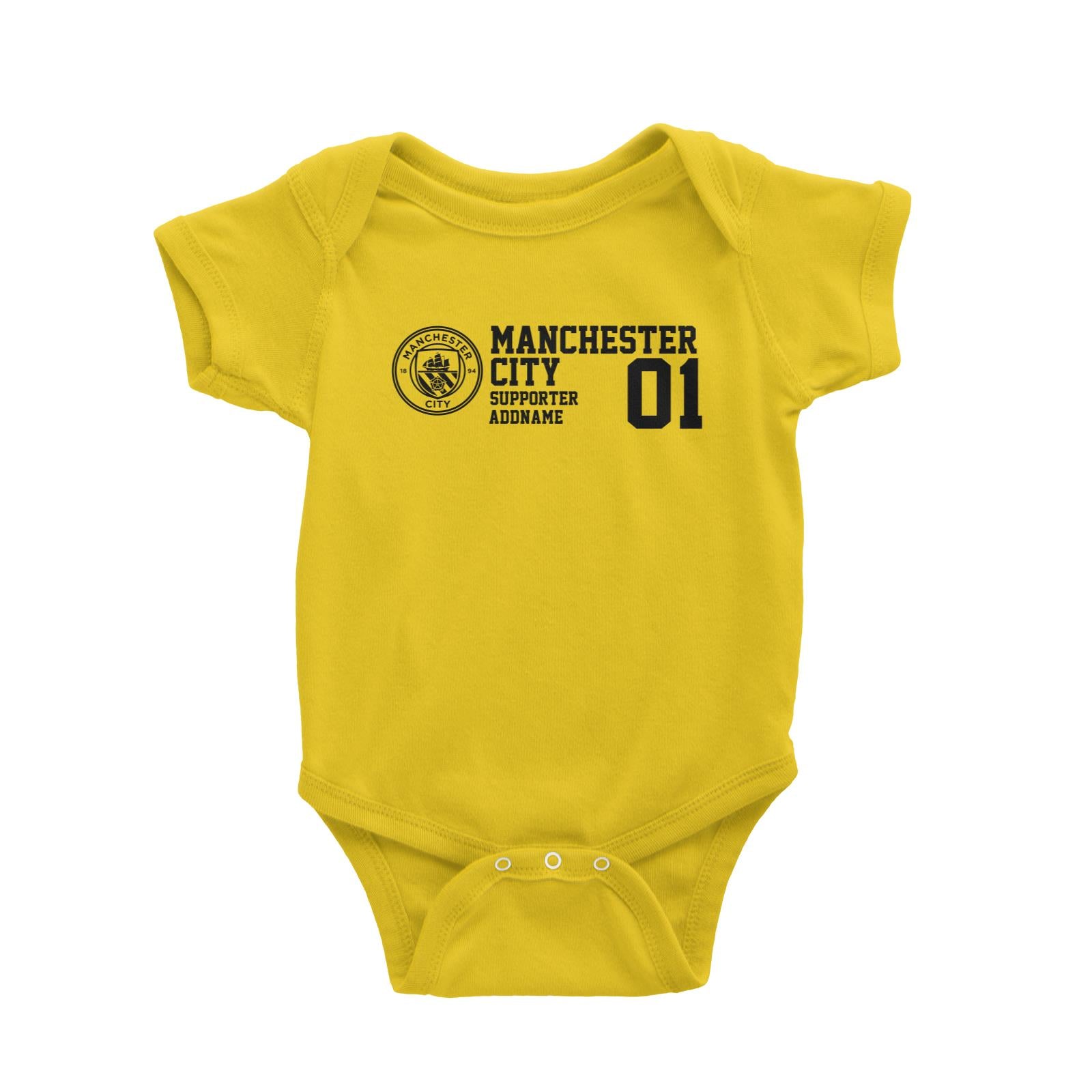 Manchester City Football Supporter Addname Baby Romper