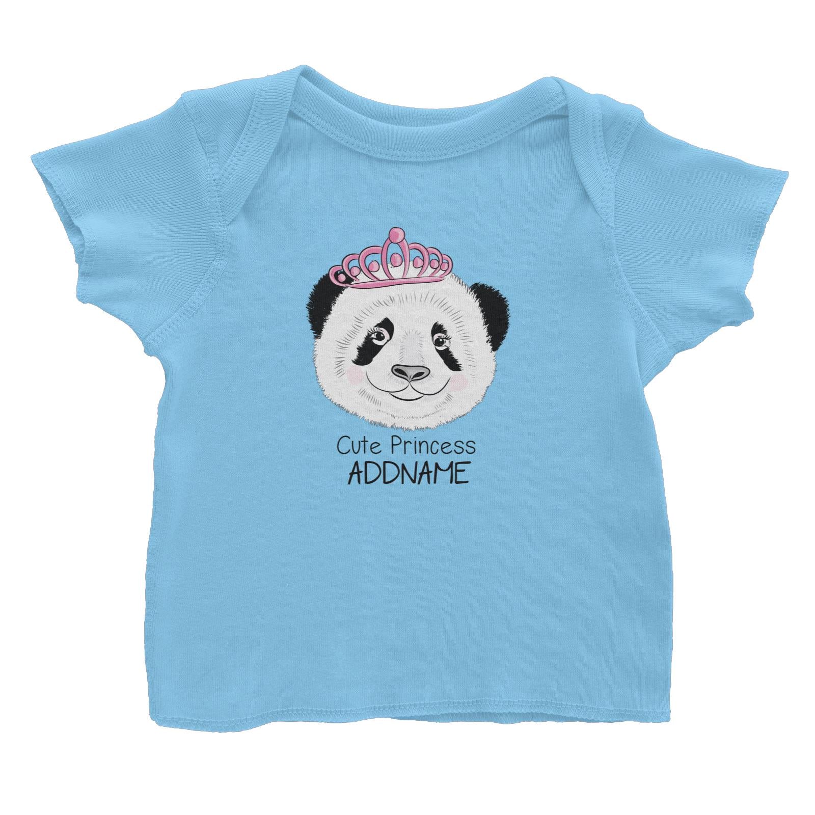 Cool Vibrant Series Cute Princess Panda Addname Baby T-Shirt
