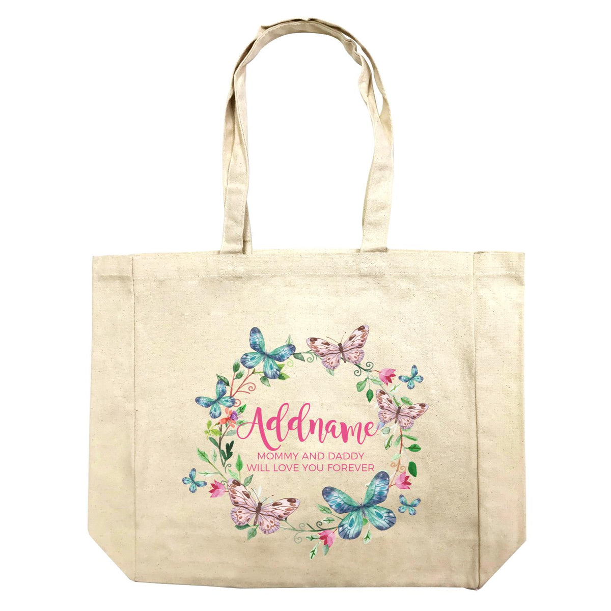 Colourful Butterflies Wreath Personalizable with Name and Text Shopping Bag