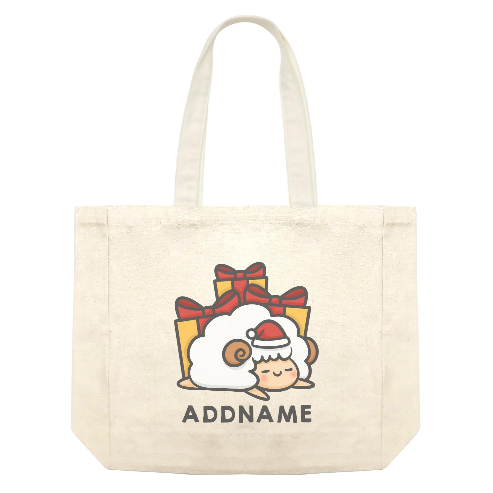 Xmas Cute Sleeping Sheep Addname Accessories Shopping Bag