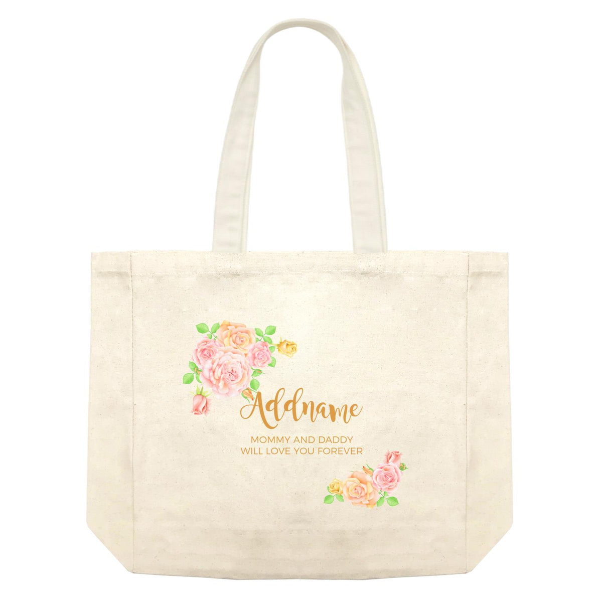Sweet Rose Frame Personalisable with Name and Text Shopping Bag