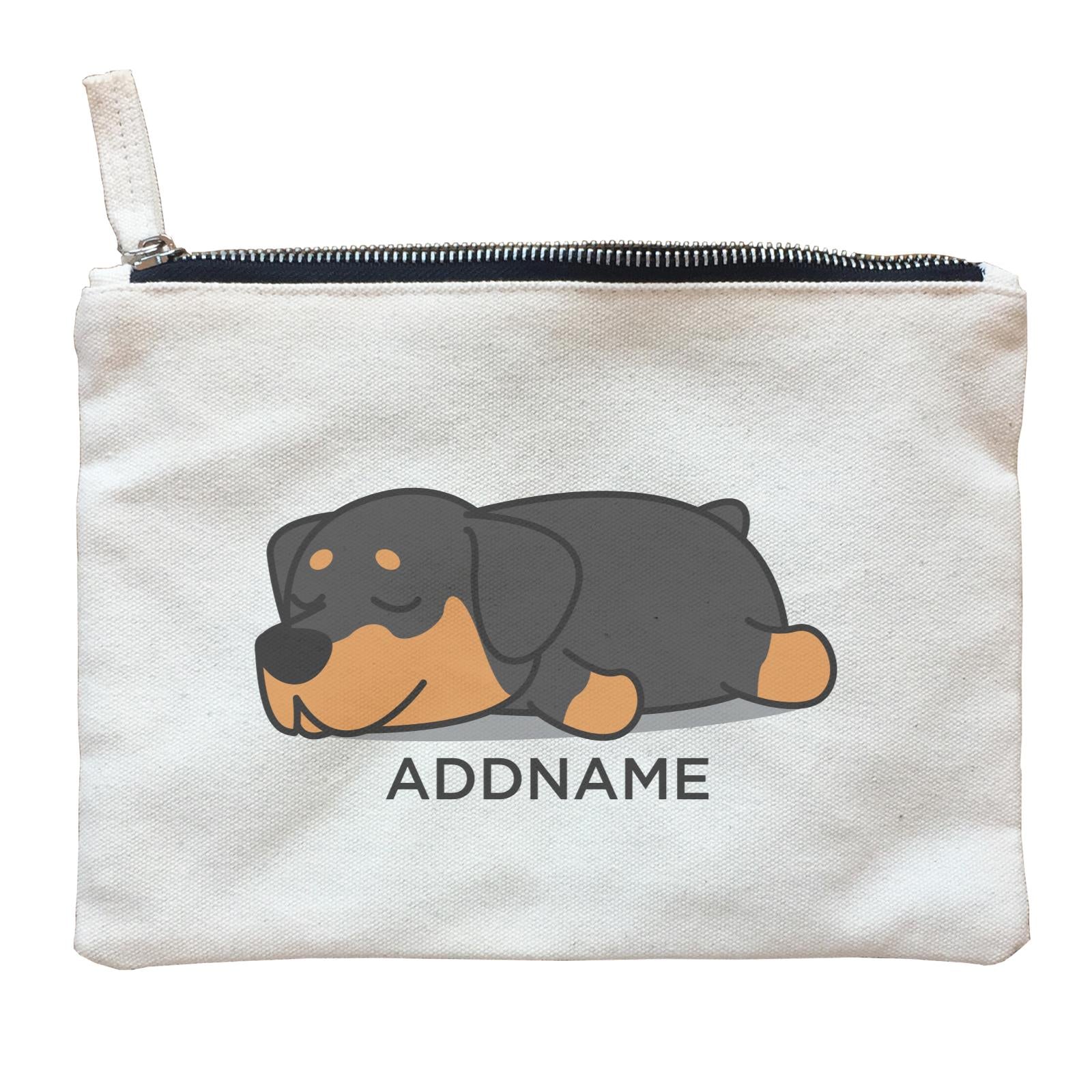 Lazy Rottweiler Dog Addname Zipper Pouch