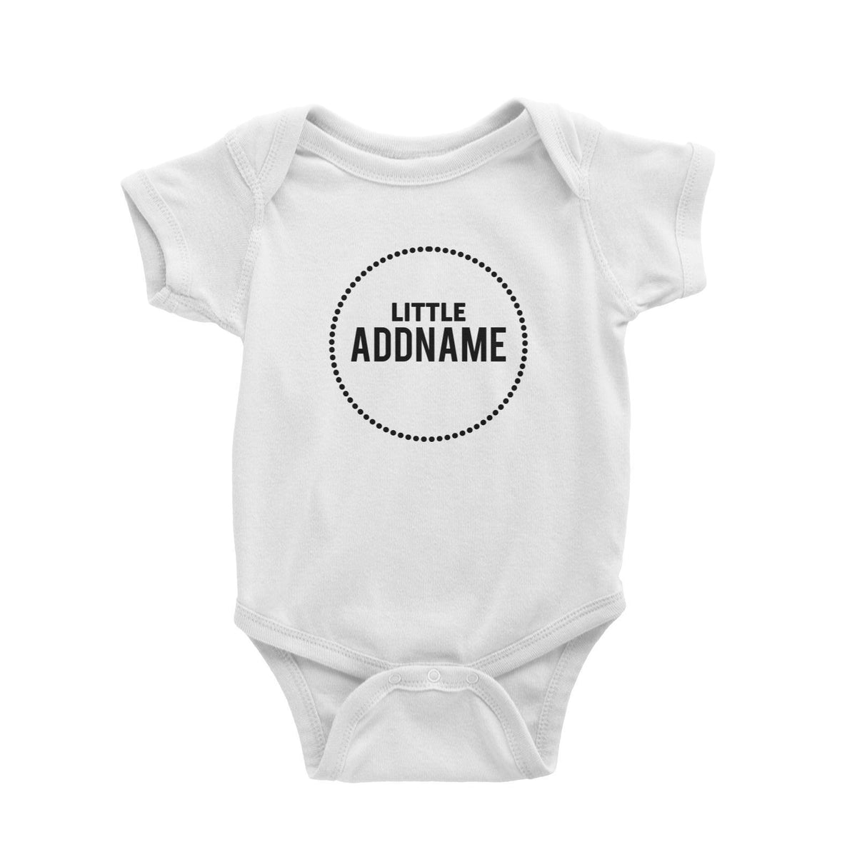 Little Addname In Dotted Circle Baby Romper