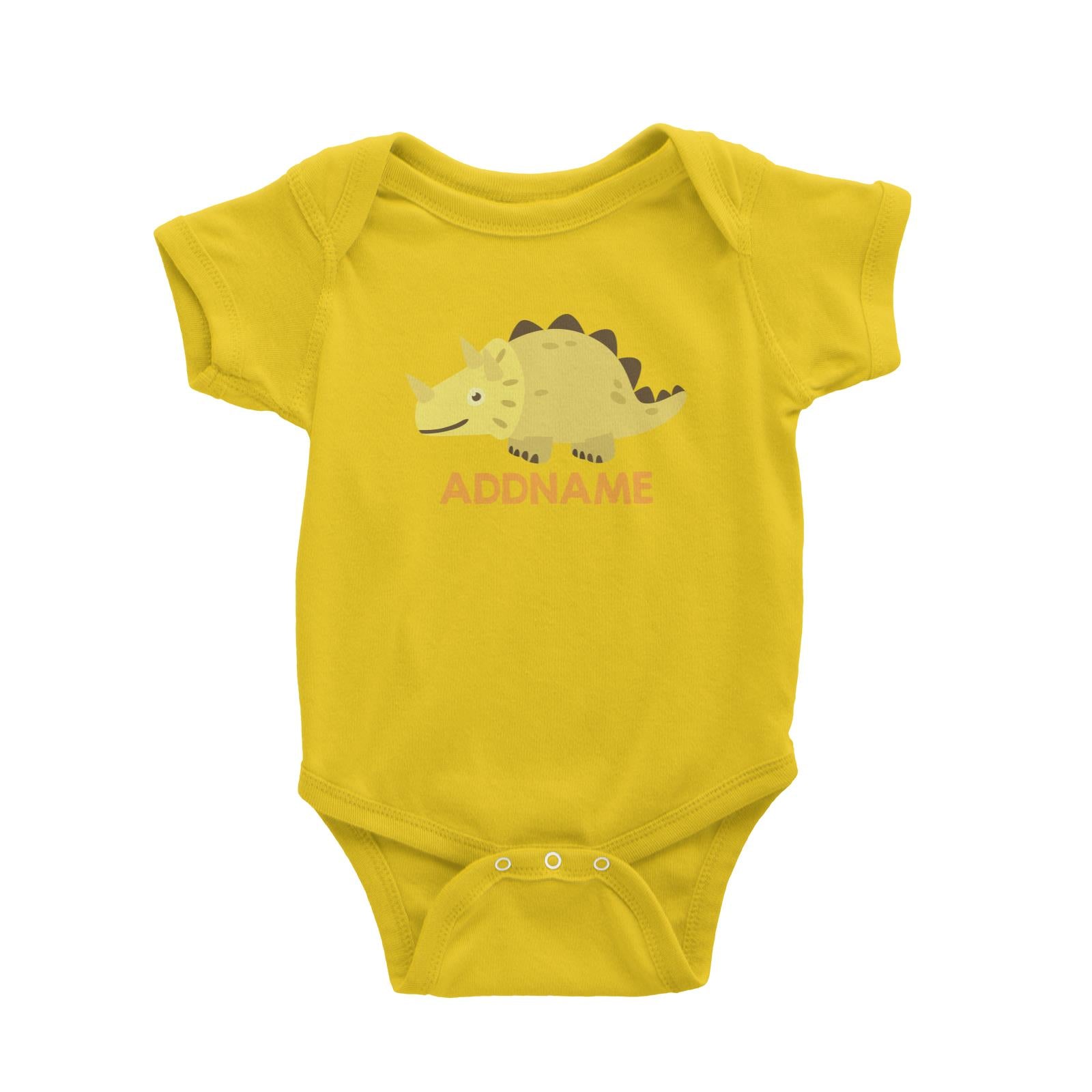 Cute Triceratops Dinosaur Personalizable Design Baby Romper