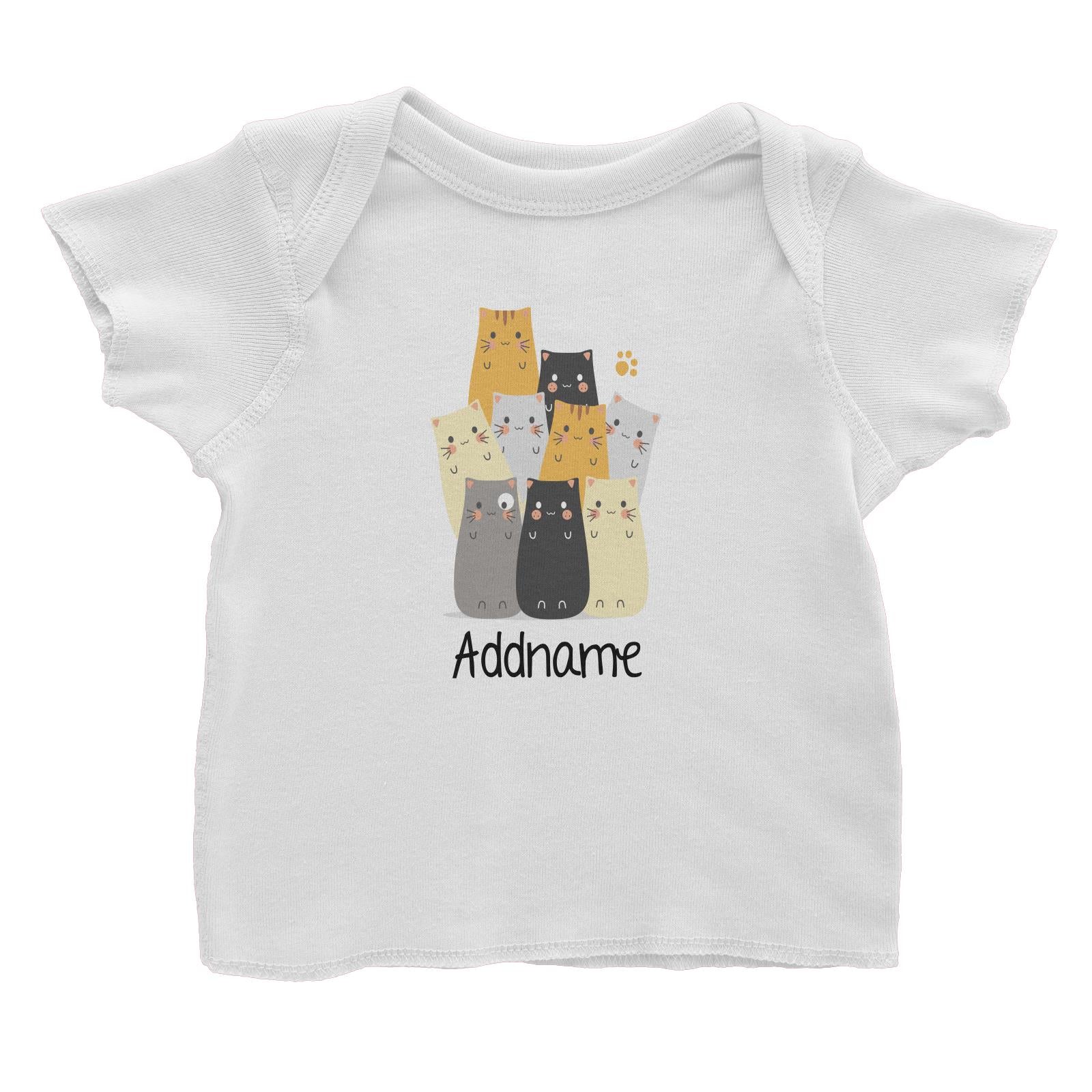 Cute Animals And Friends Series Cute Long Cats Group Addname Baby T-Shirt