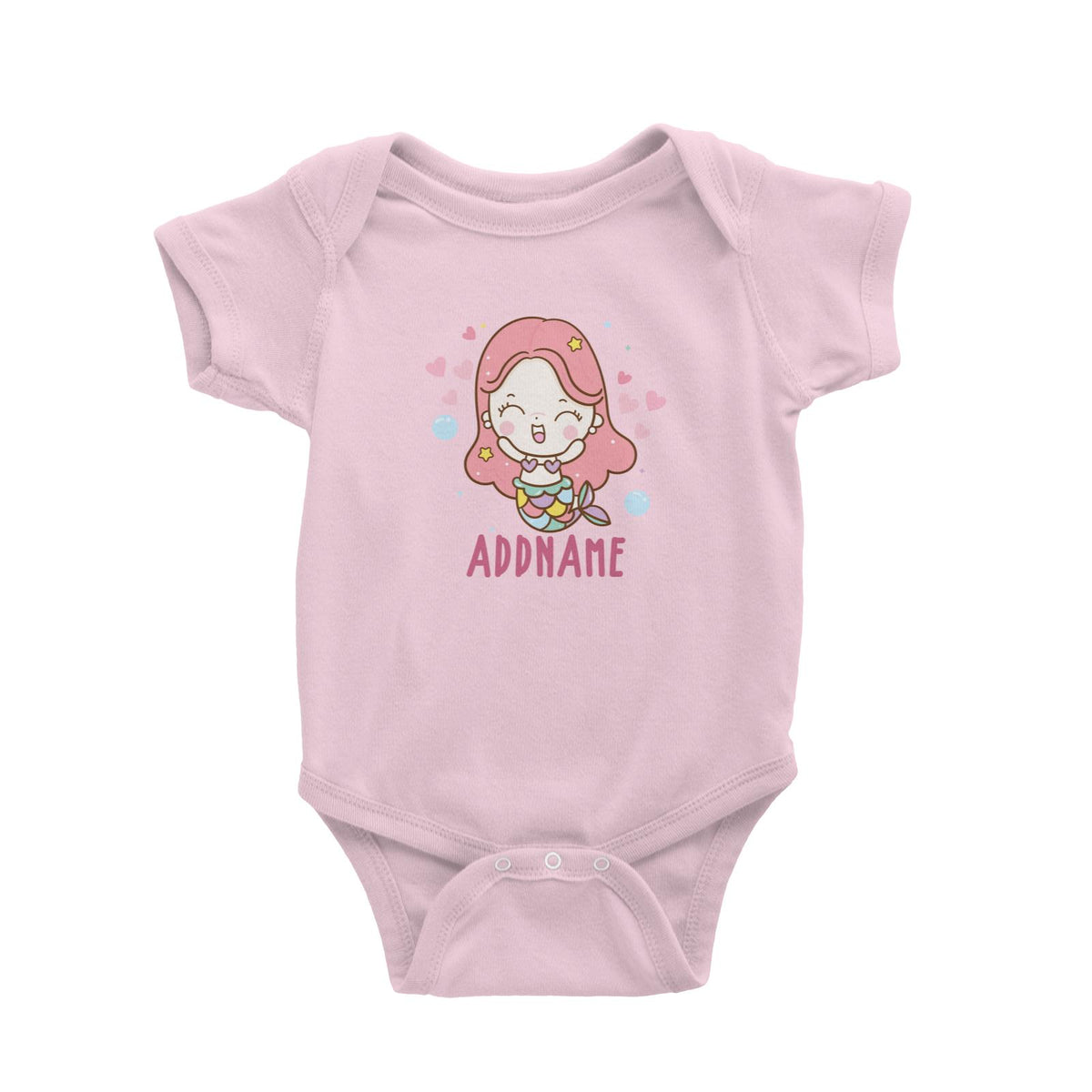 Unicorn And Princess Series Cute Happy Mermaid Girl Addname Baby Romper