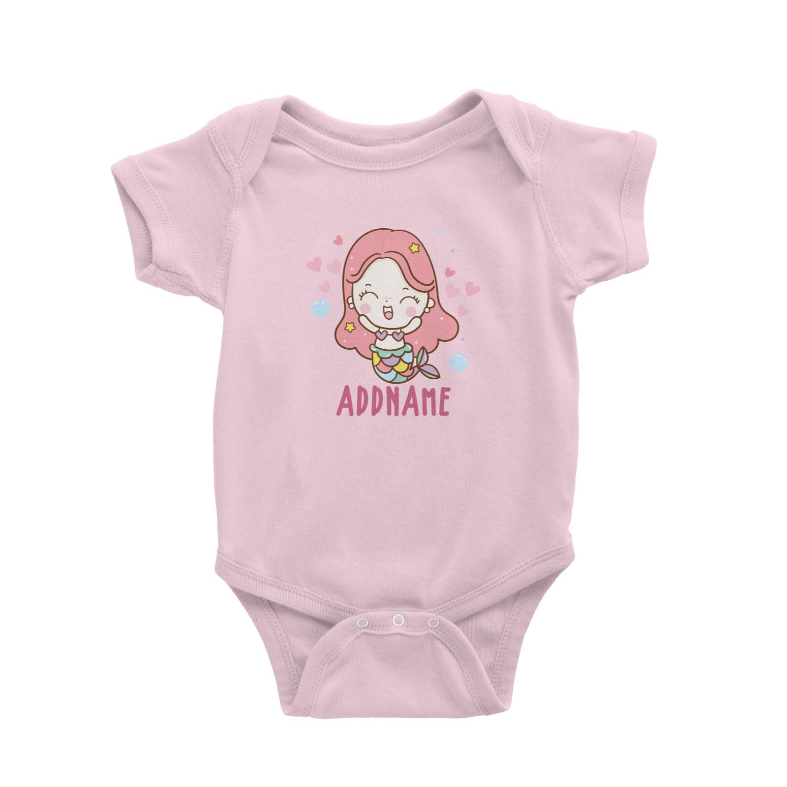 Unicorn And Princess Series Cute Happy Mermaid Girl Addname Baby Romper