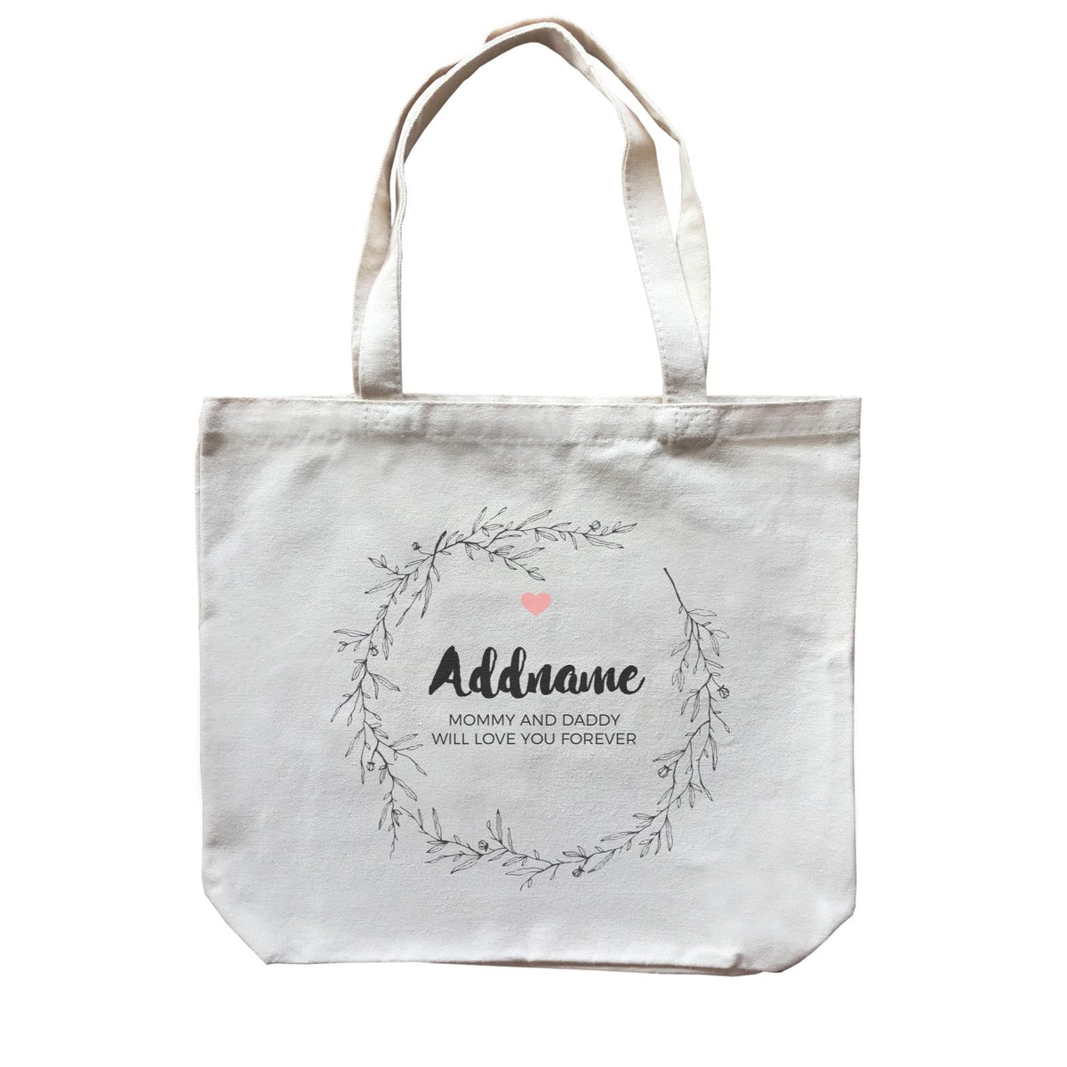 Doodle Wreath Personalizable with Name and Text Canvas Bag