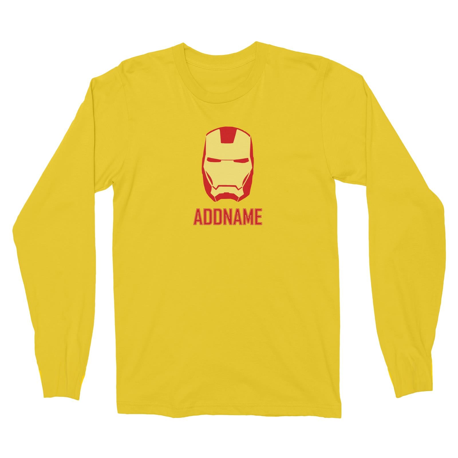 Superhero Iron Man Addname Long Sleeve Unisex T-Shirt  Matching Family Personalizable Designs