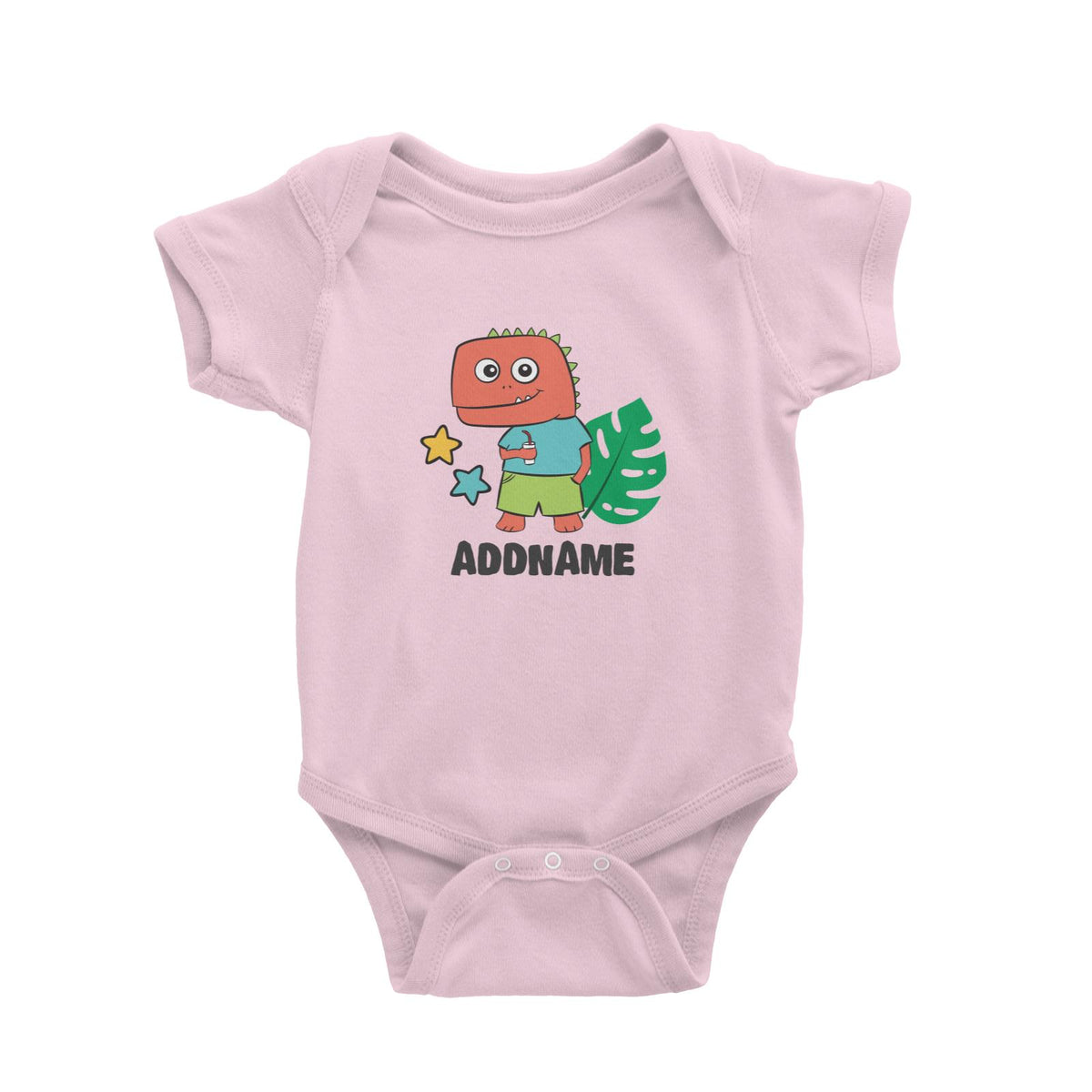 Super Cute Dinosaur Holding Drink Baby Romper