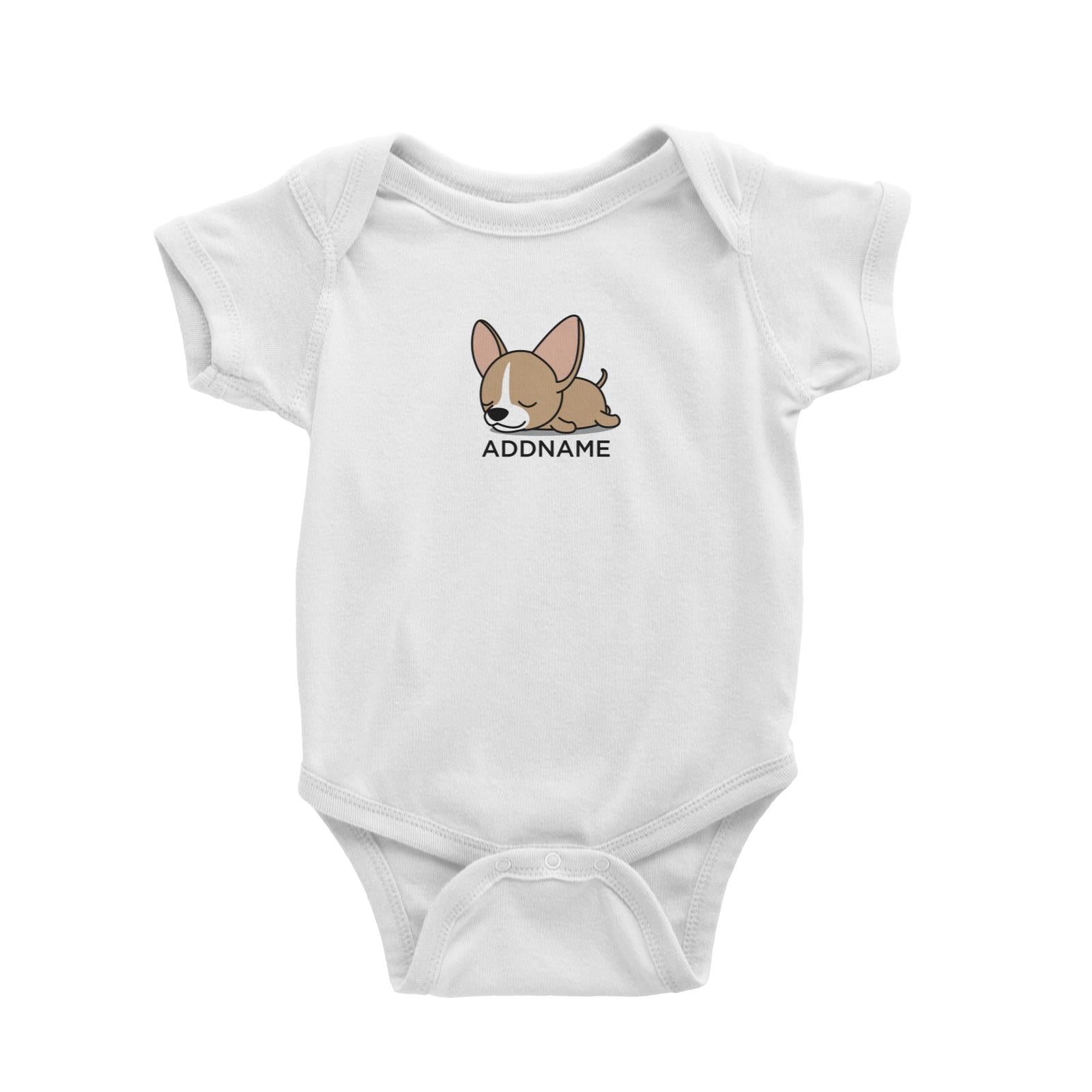 Lazy Chihuahua Dog Addname Baby Romper  (FLASH DEAL)