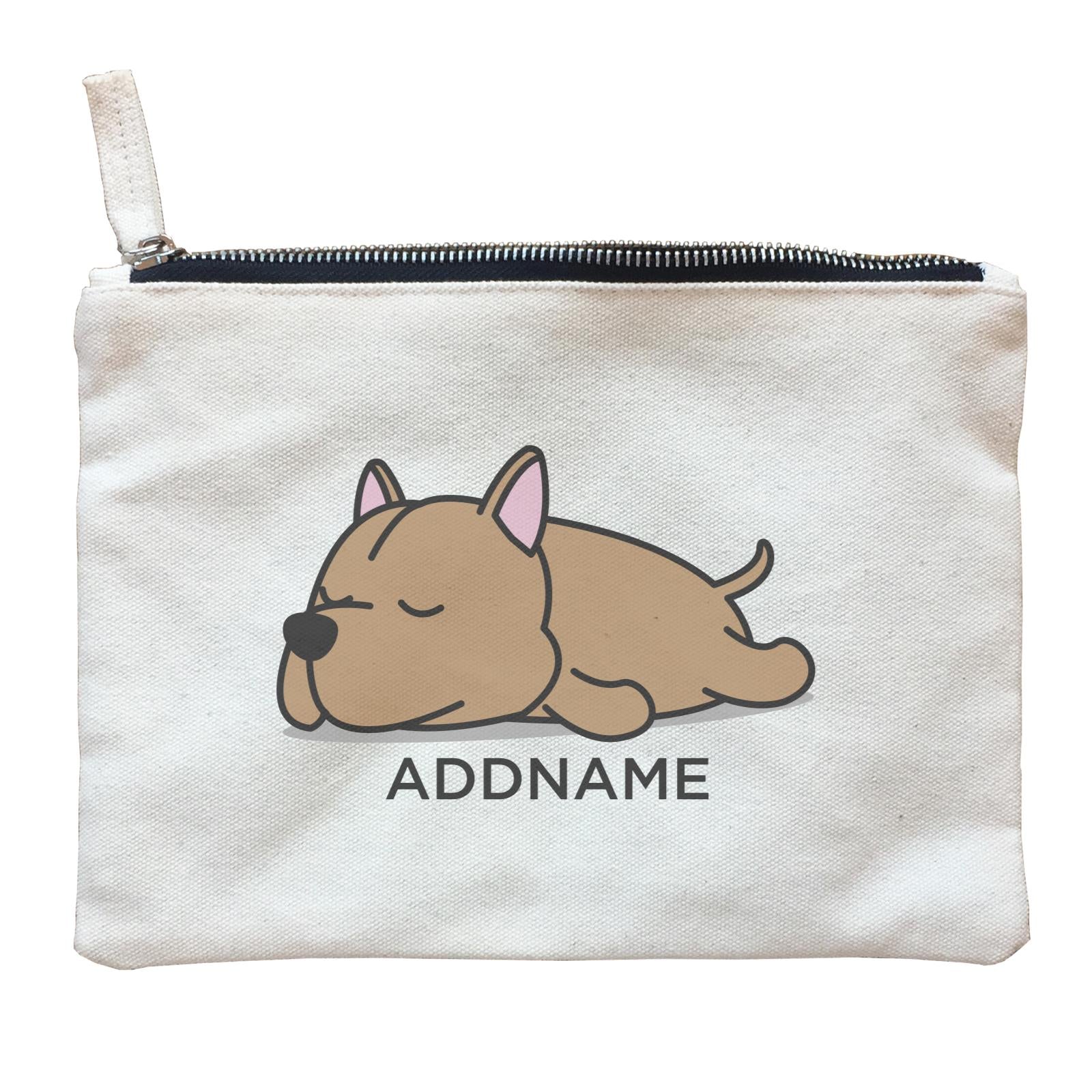 Lazy Pitbull Dog Addname Zipper Pouch