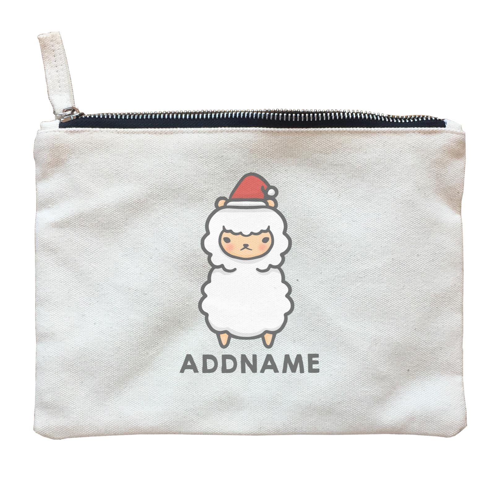 Xmas Cute Alpaca Addname Zipper Pouch