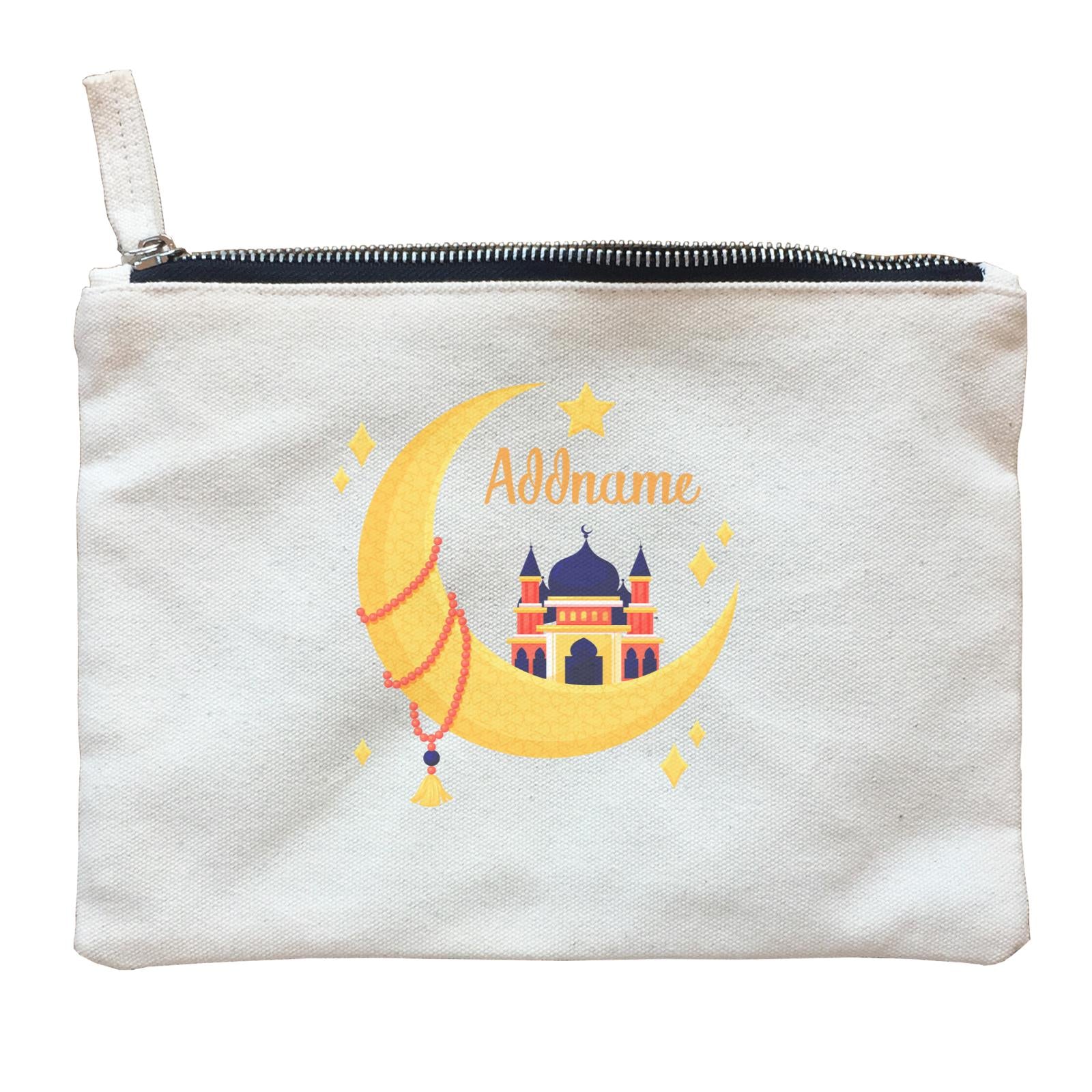 Raya Moon Islamic Moon Star And Mosque Addname Zipper Pouch