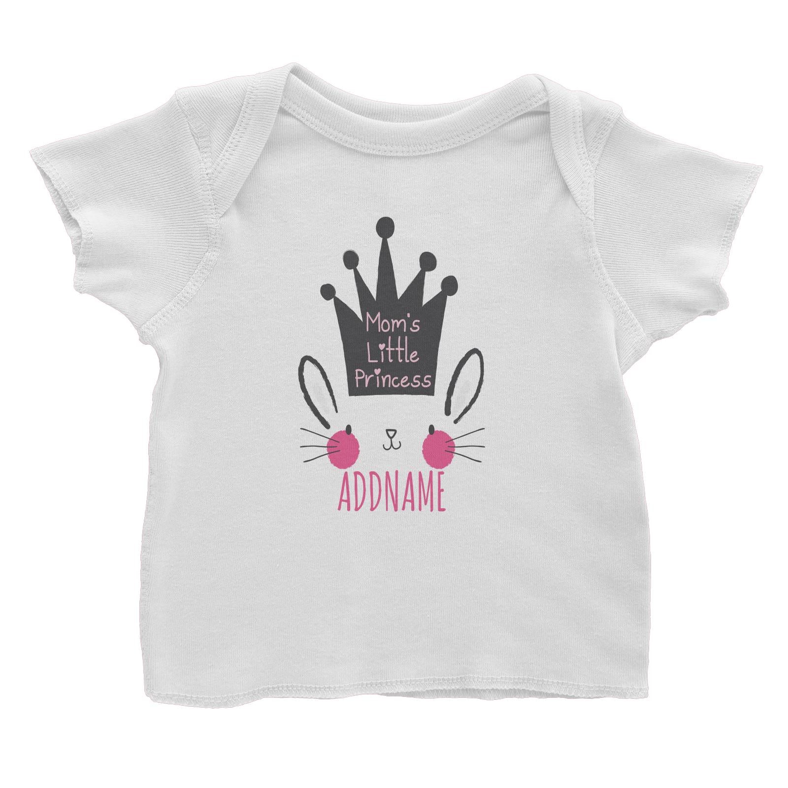 Mom's Little Princess Bunny Addname White Baby T-Shirt