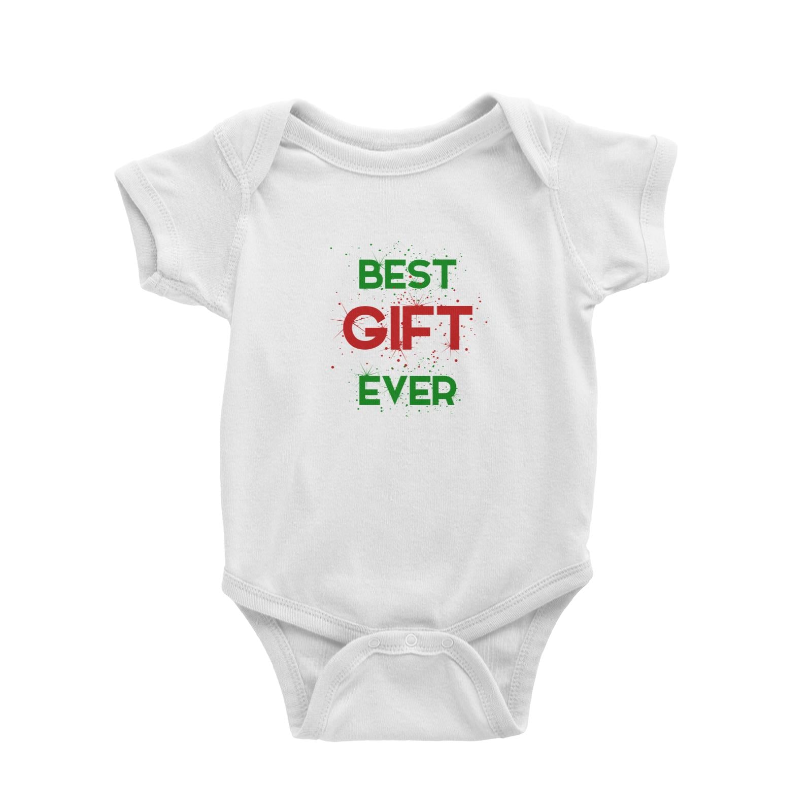 Best Gift Ever Baby Romper Christmas Matching Family Lettering Funny Personalizable Designs