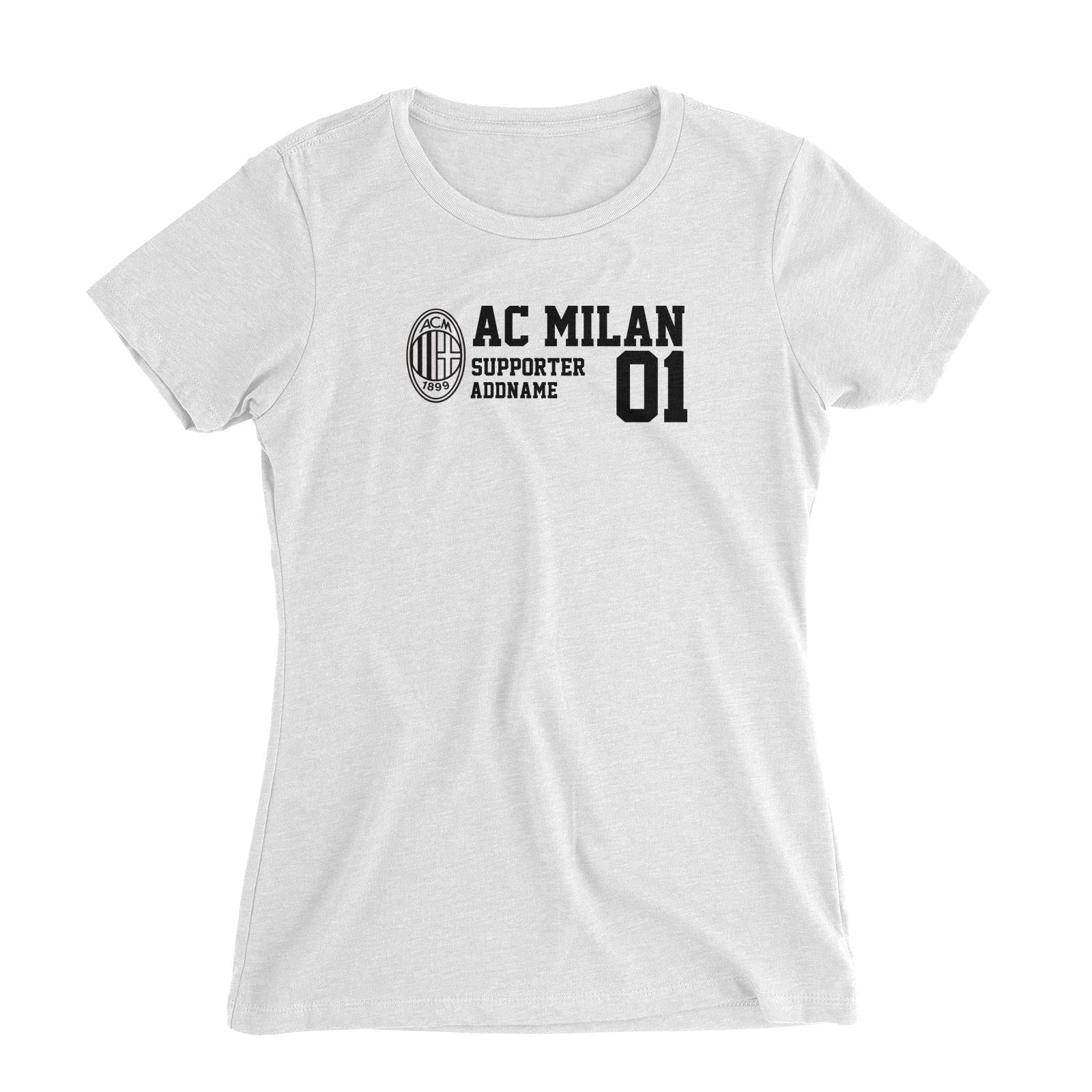 AC Milan Football Supporter Addname Women Slim Fit T-Shirt