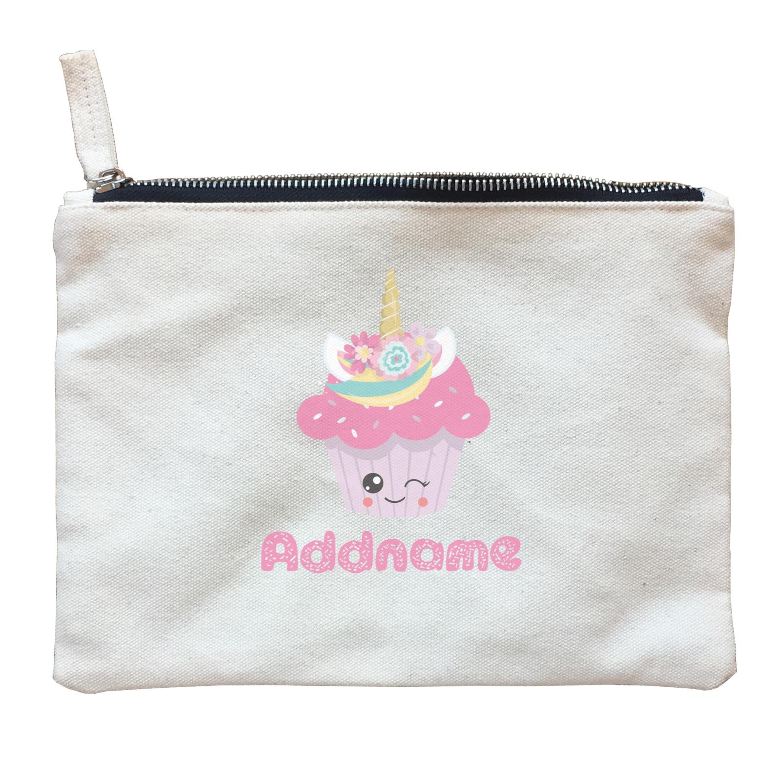 Magical Sweets Purple Cupcake Winking Addname Zipper Pouch