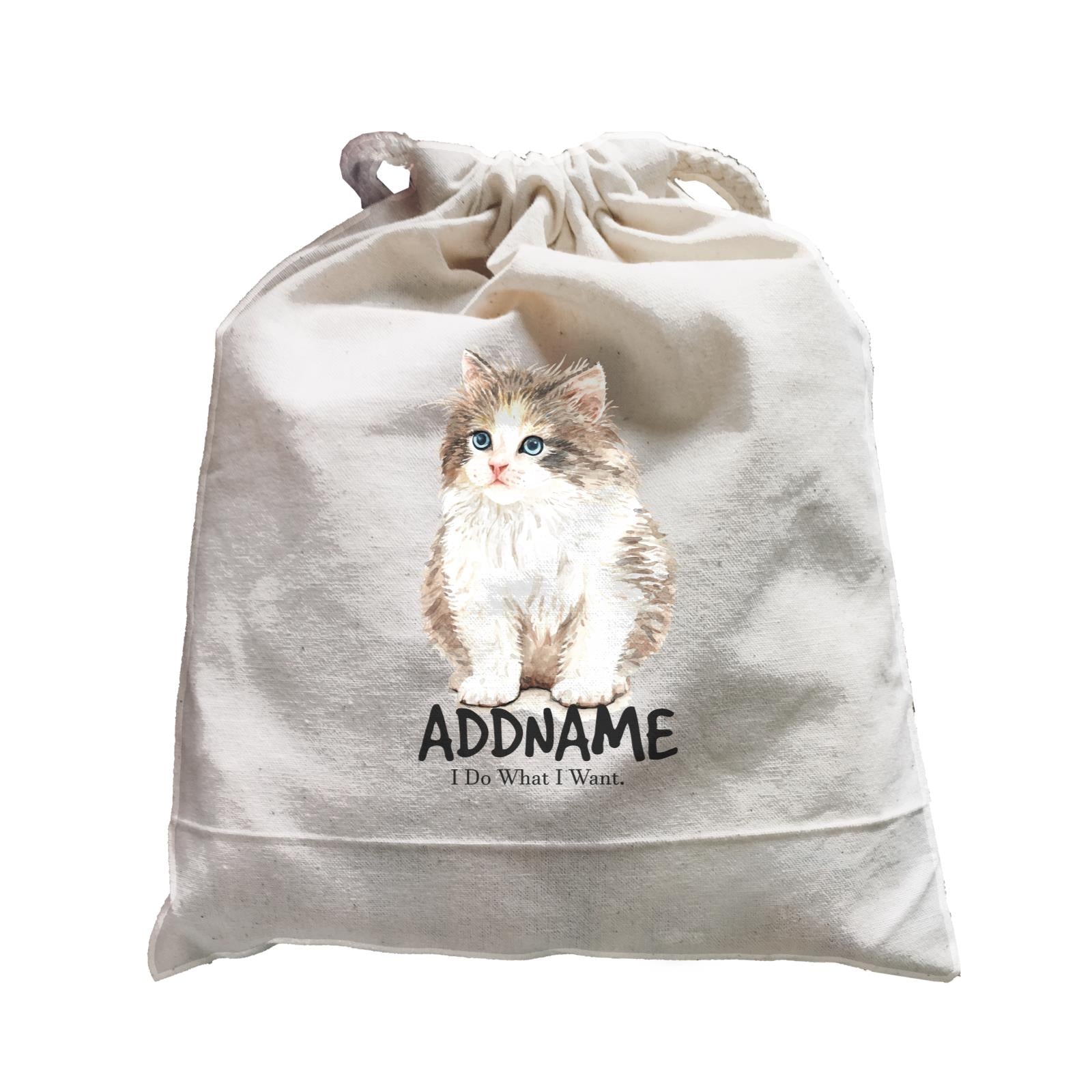 Watercolor Cat Kitten I Do What I Want Addname Satchel