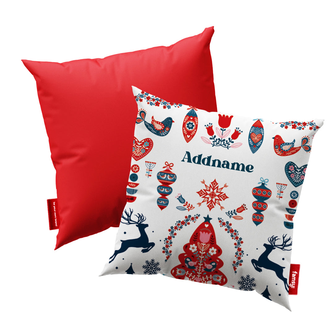Christmas Series Full Print Cushion - Jubilant Reindeers Black