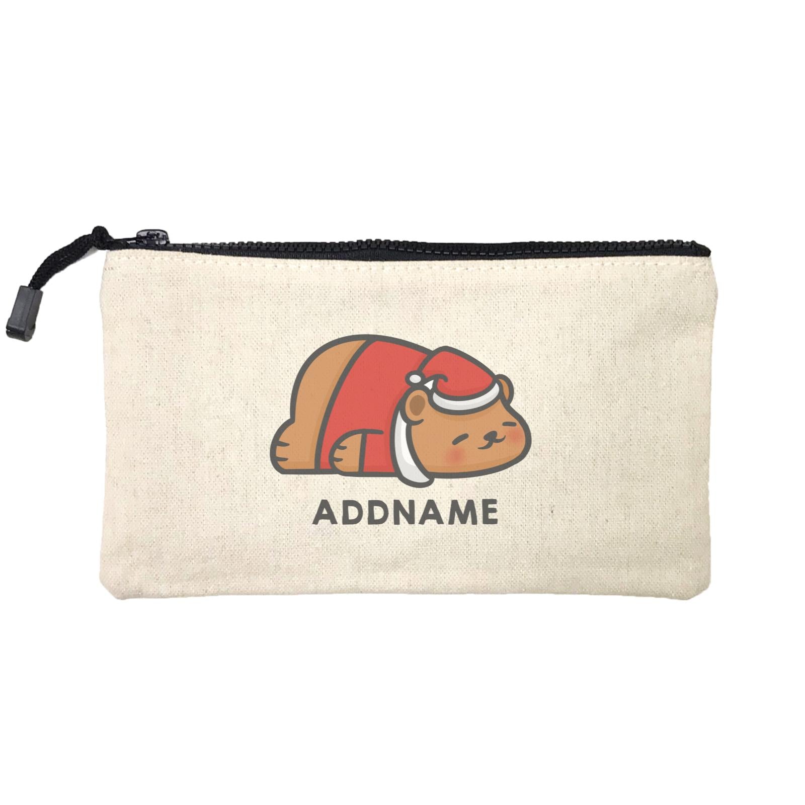 Xmas Cute Sleeping Bear Addname Mini Accessories Stationery Pouch