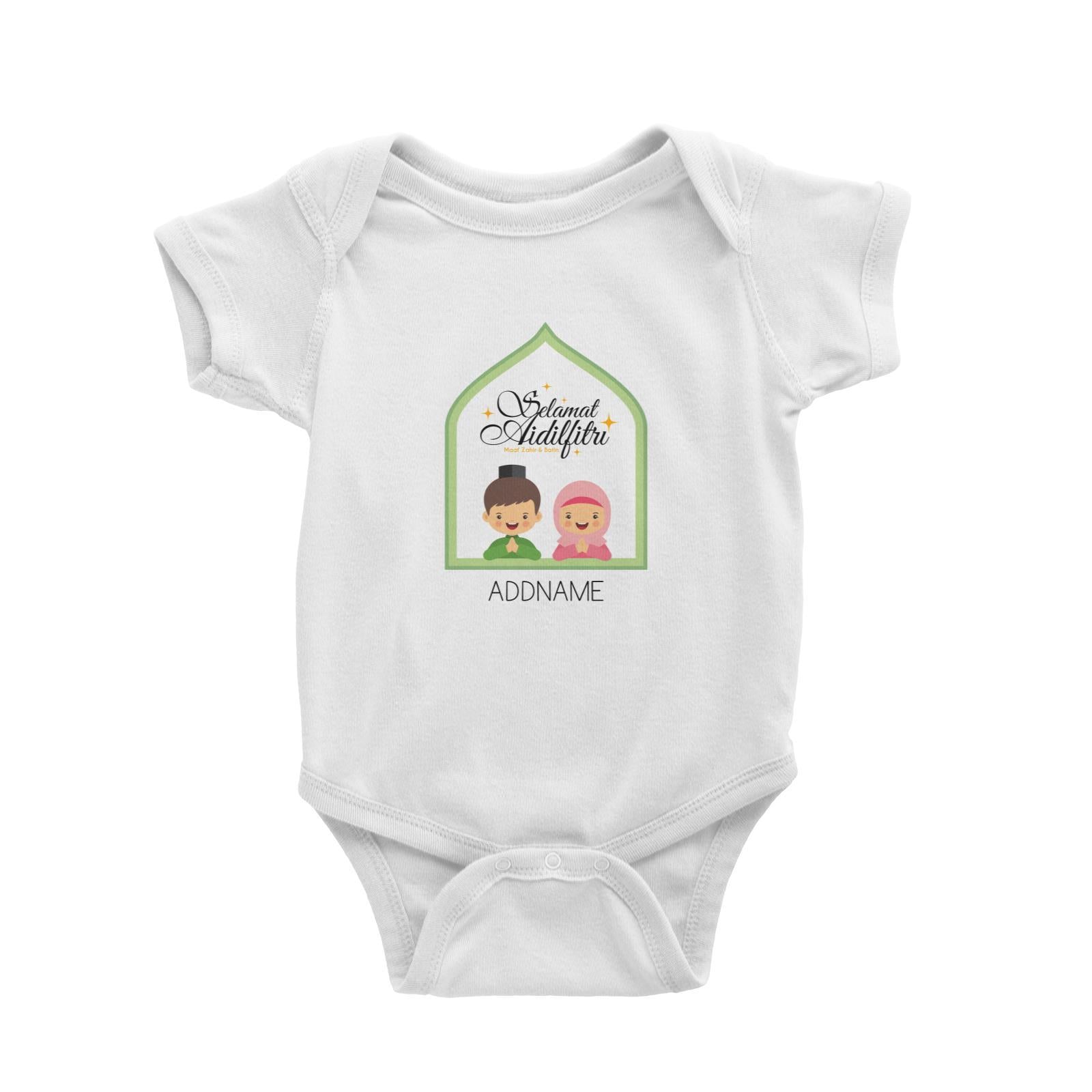 Selamat Aidilfitri Lady N Man Baby Romper Raya Personalizable Designs Sweet Character