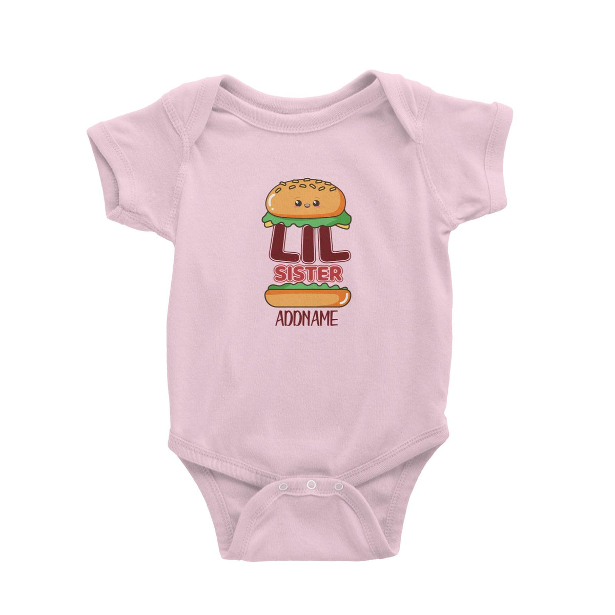 Cute Burger Little Sister Baby Romper