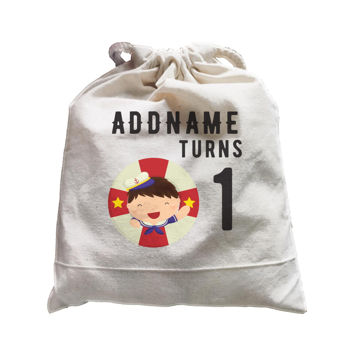 Birthday Sailor Baby Boy In Lifebuoy Addname Turns 1 Satchel