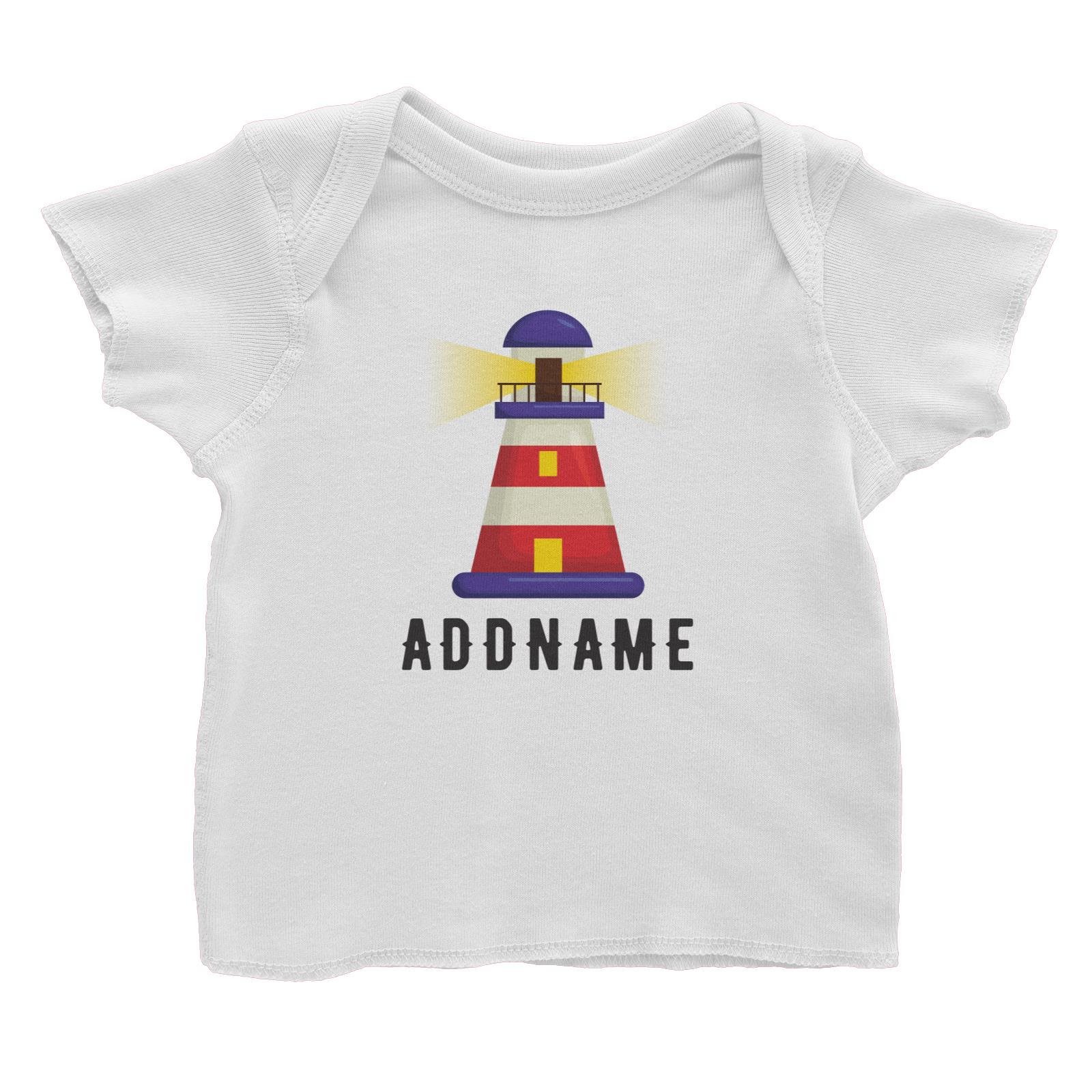 Birthday Sailor Lighthouse Addname Baby T-Shirt