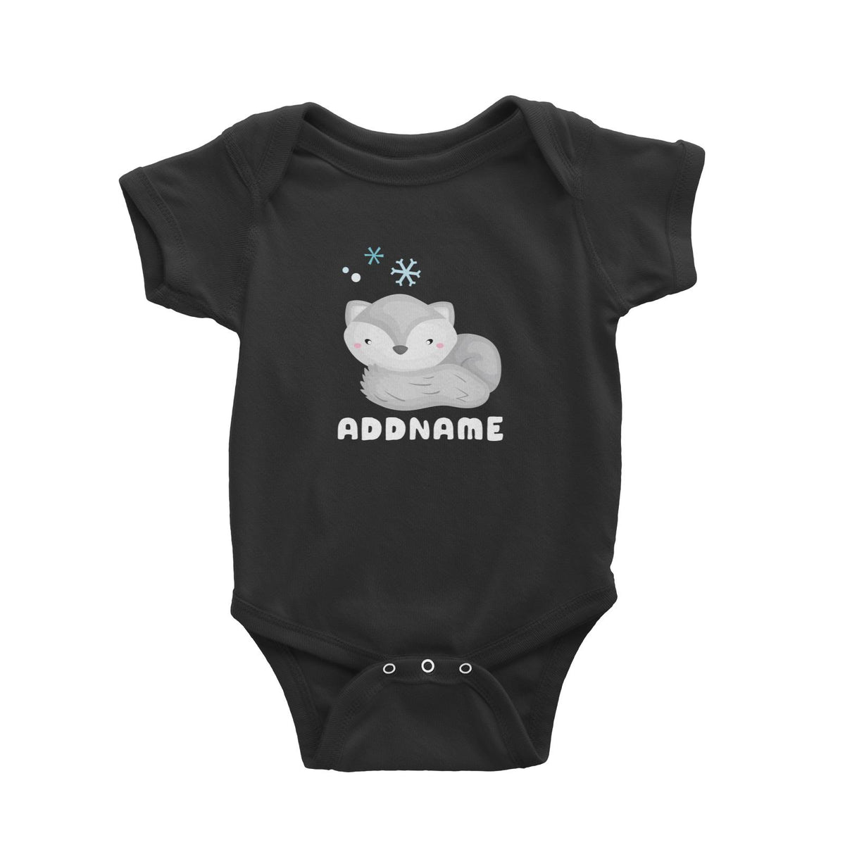 Birthday Winter Animals Lazy Snow Fox Addname Baby Romper