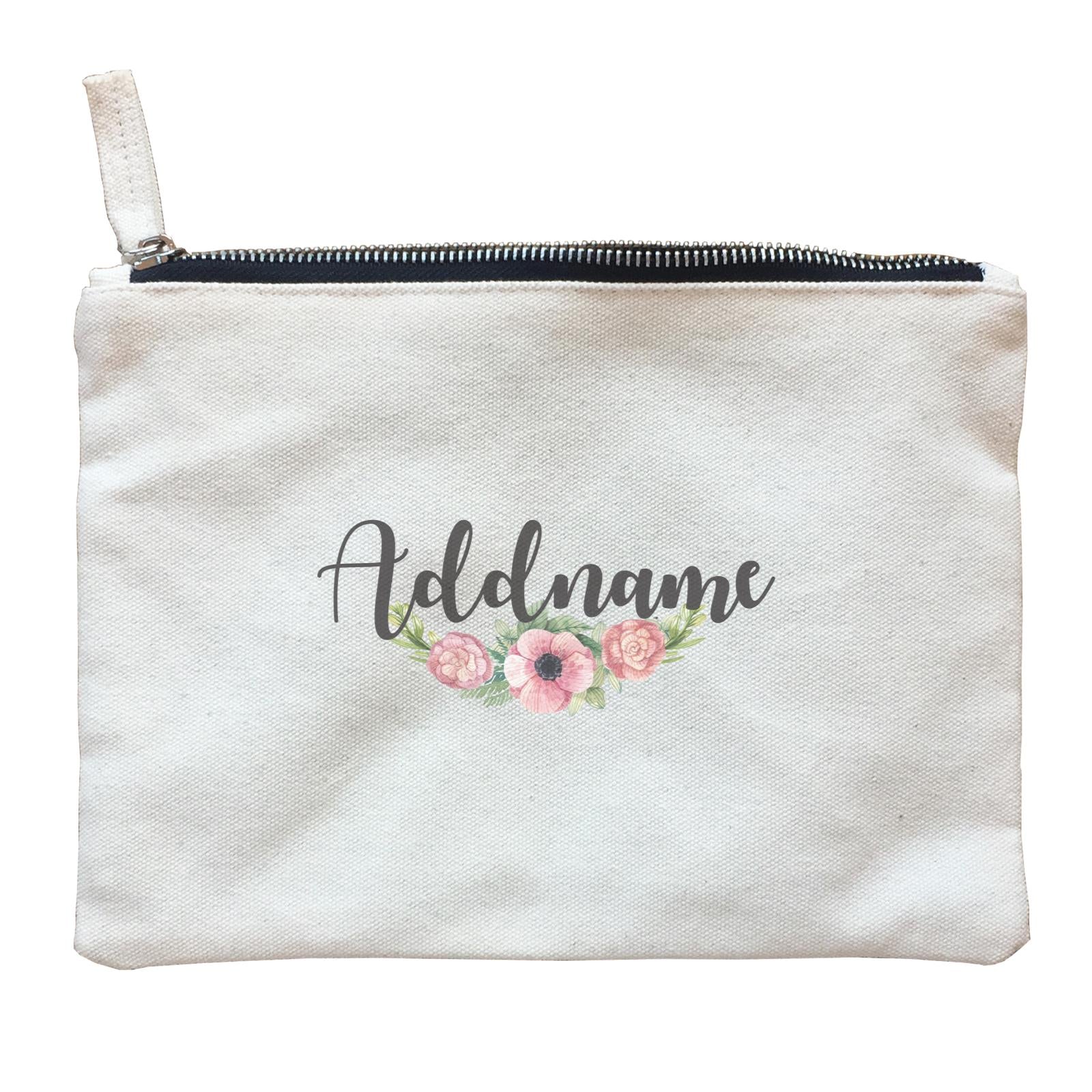Bridesmaid Floral Sweet Pink Flower Addname Accessories Zipper Pouch
