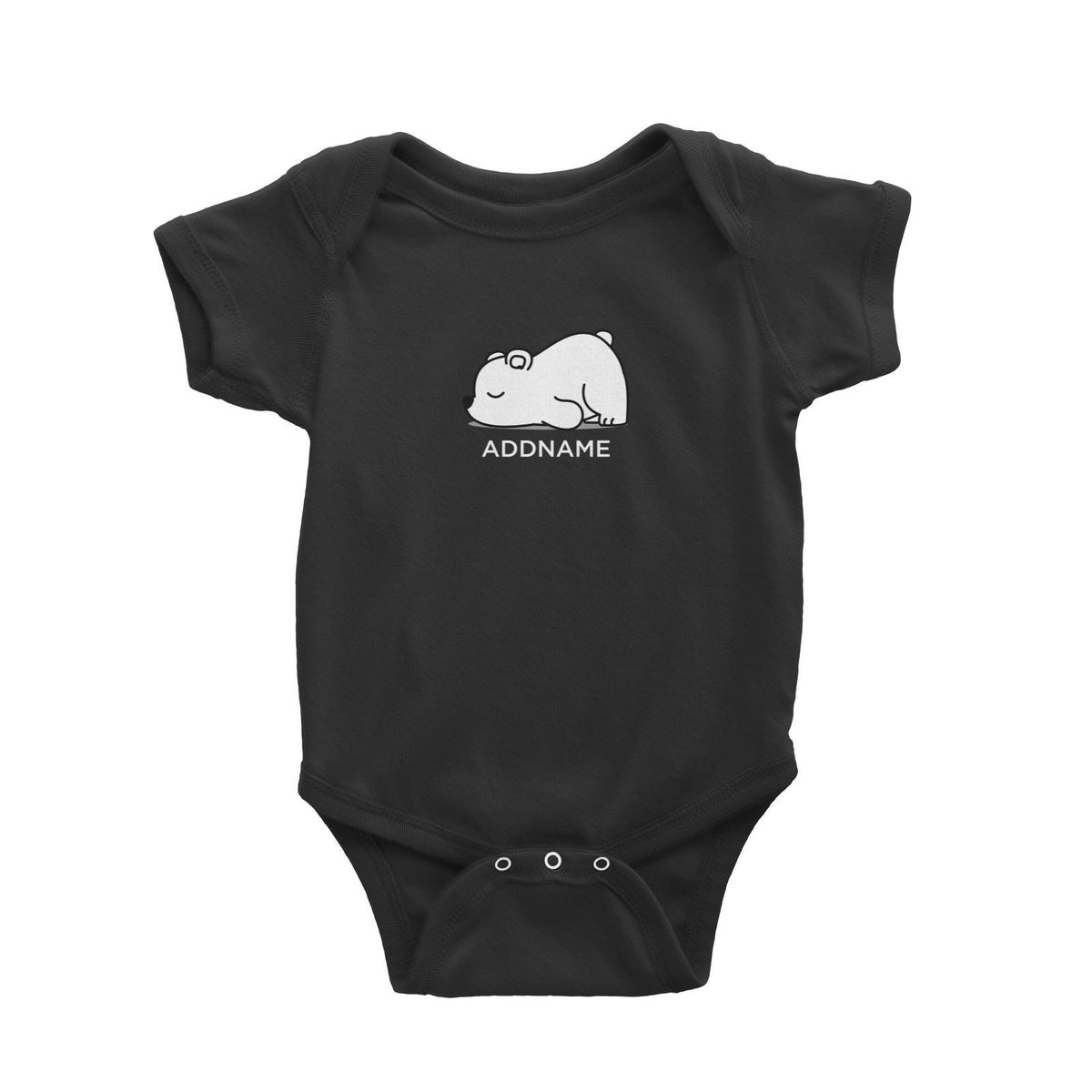Lazy Polar Bear Addname Baby Romper