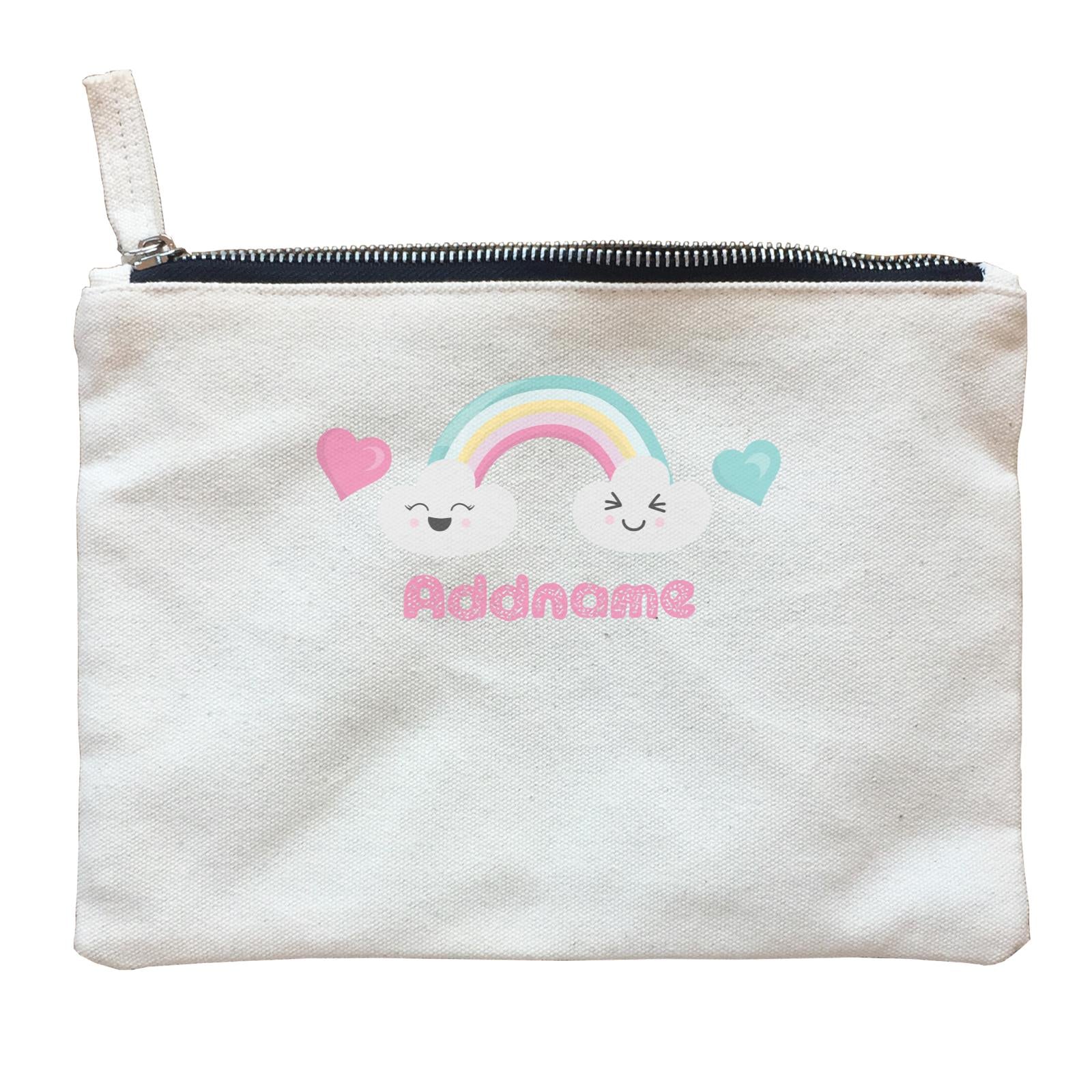 Magical Sweets Rainbow with Clouds Addname Zipper Pouch