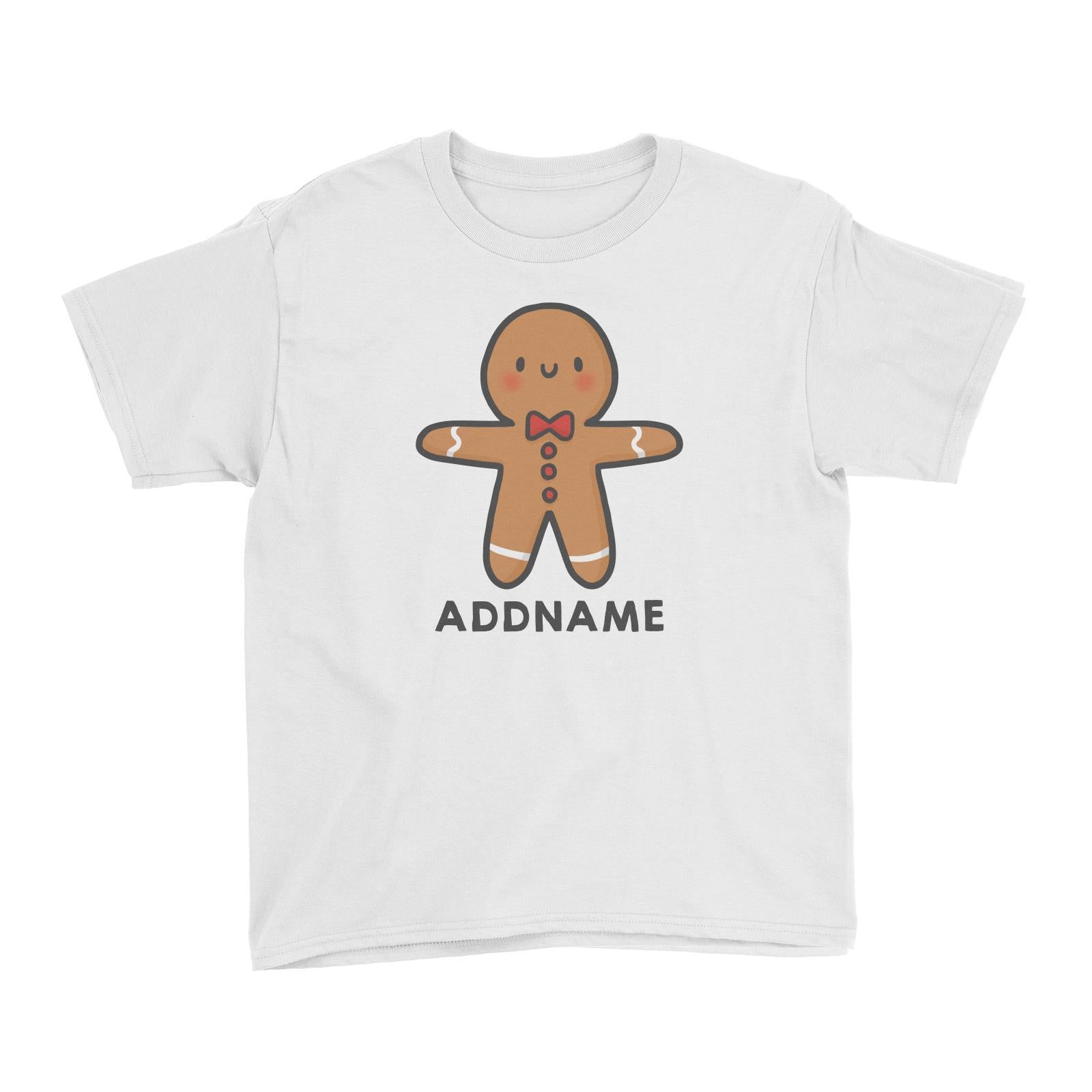 Xmas Cute Gingerbread Man Addname Kid's T-Shirt