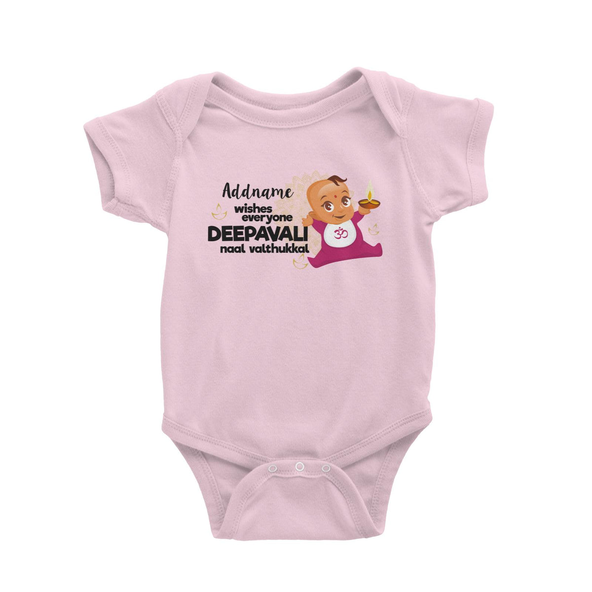 Cute Baby Wishes Everyone Deepavali Addname Baby Romper